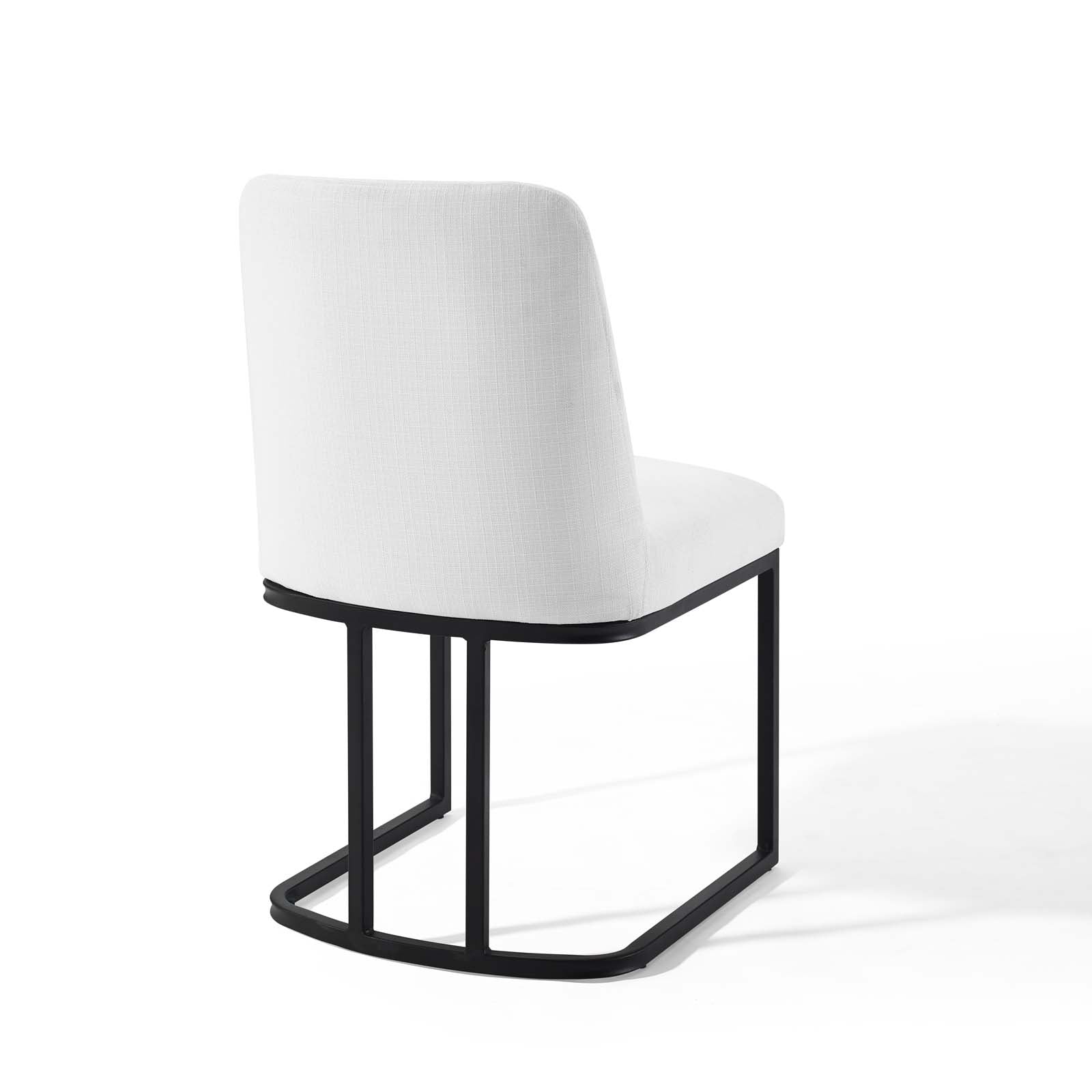 Modway Dining Chairs - Amplify Sled Base Upholstered Fabric Dining Chairs - ( Set of 2 ) Black White