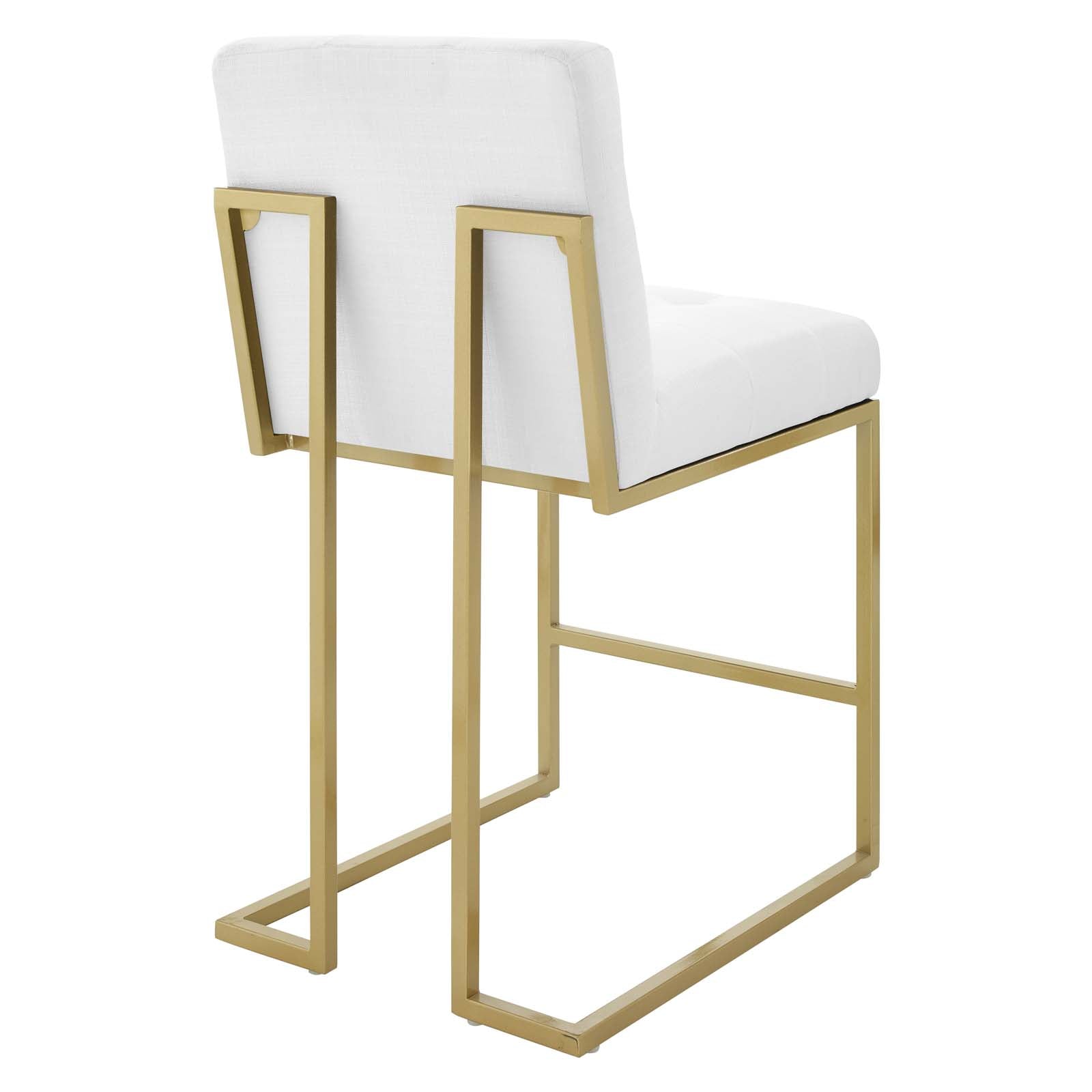 Modway Barstools - Privy Counter Stool Upholstered Fabric Set of 2 Gold White