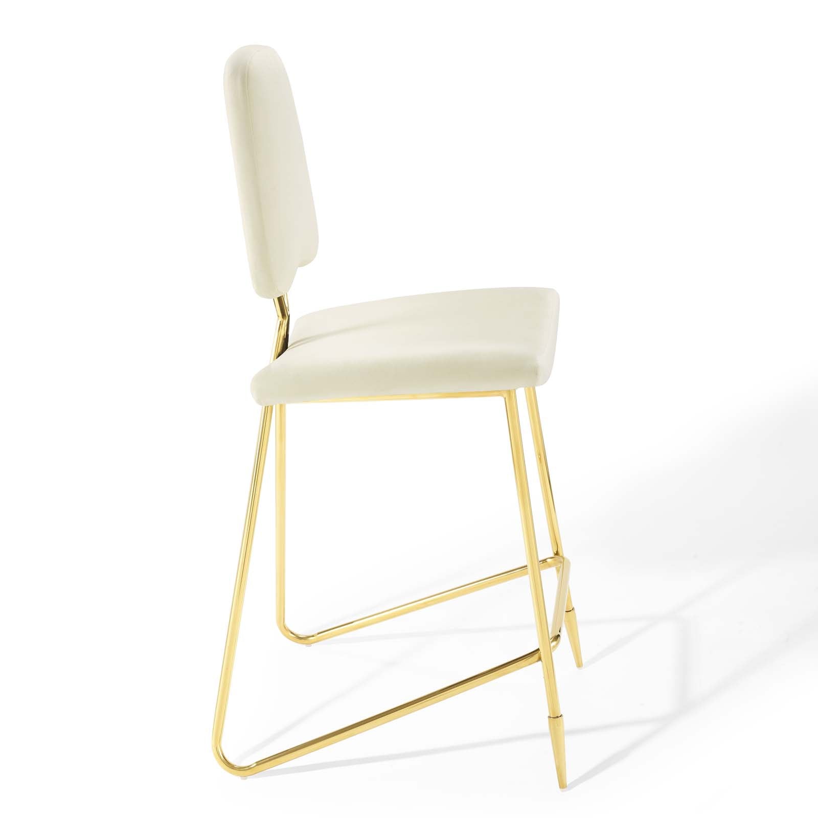 Modway Dining Chairs - Ponder Bar Stool Performance Velvet ( Set of 2 ) Ivory