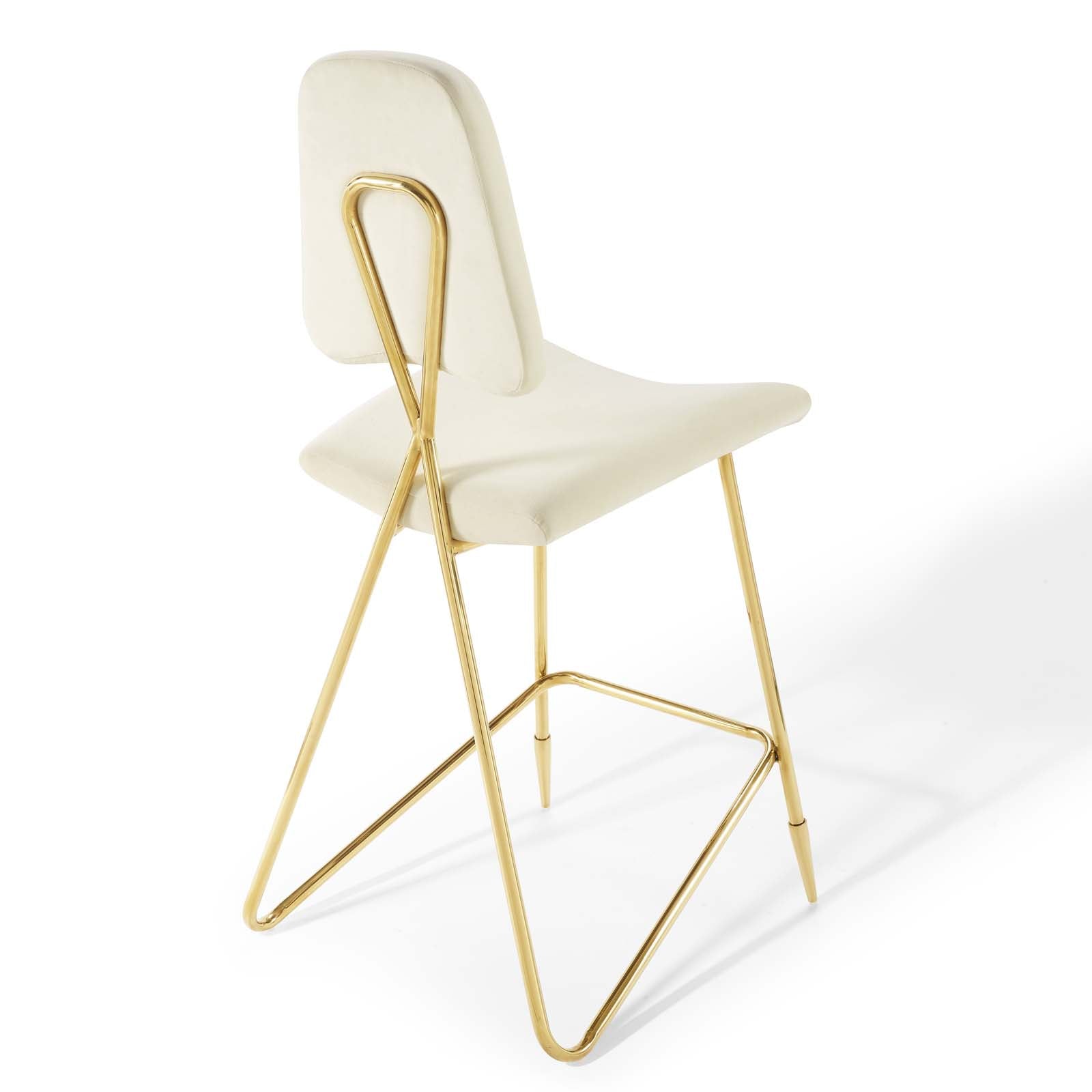 Modway Dining Chairs - Ponder Bar Stool Performance Velvet ( Set of 2 ) Ivory