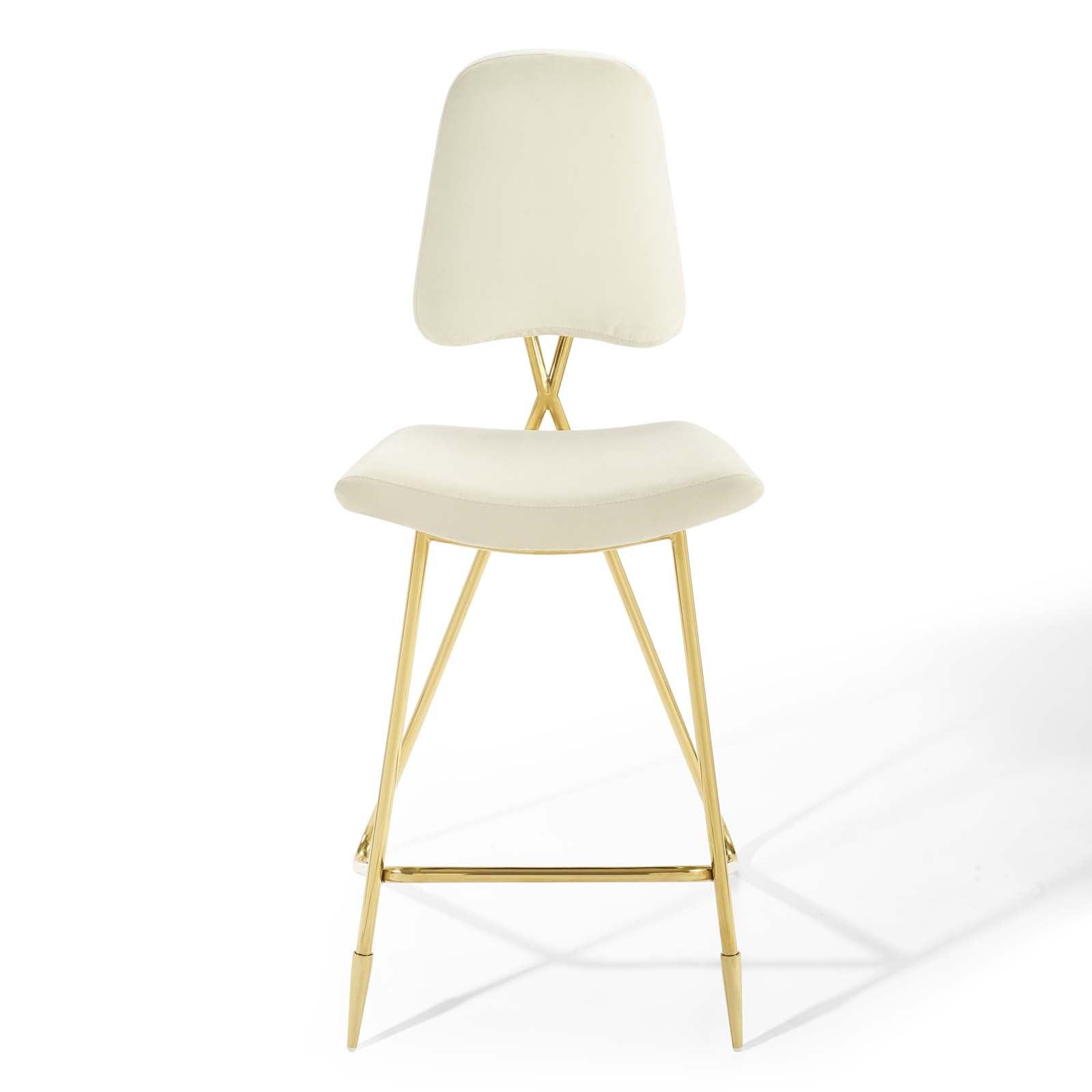 Modway Dining Chairs - Ponder Bar Stool Performance Velvet ( Set of 2 ) Ivory