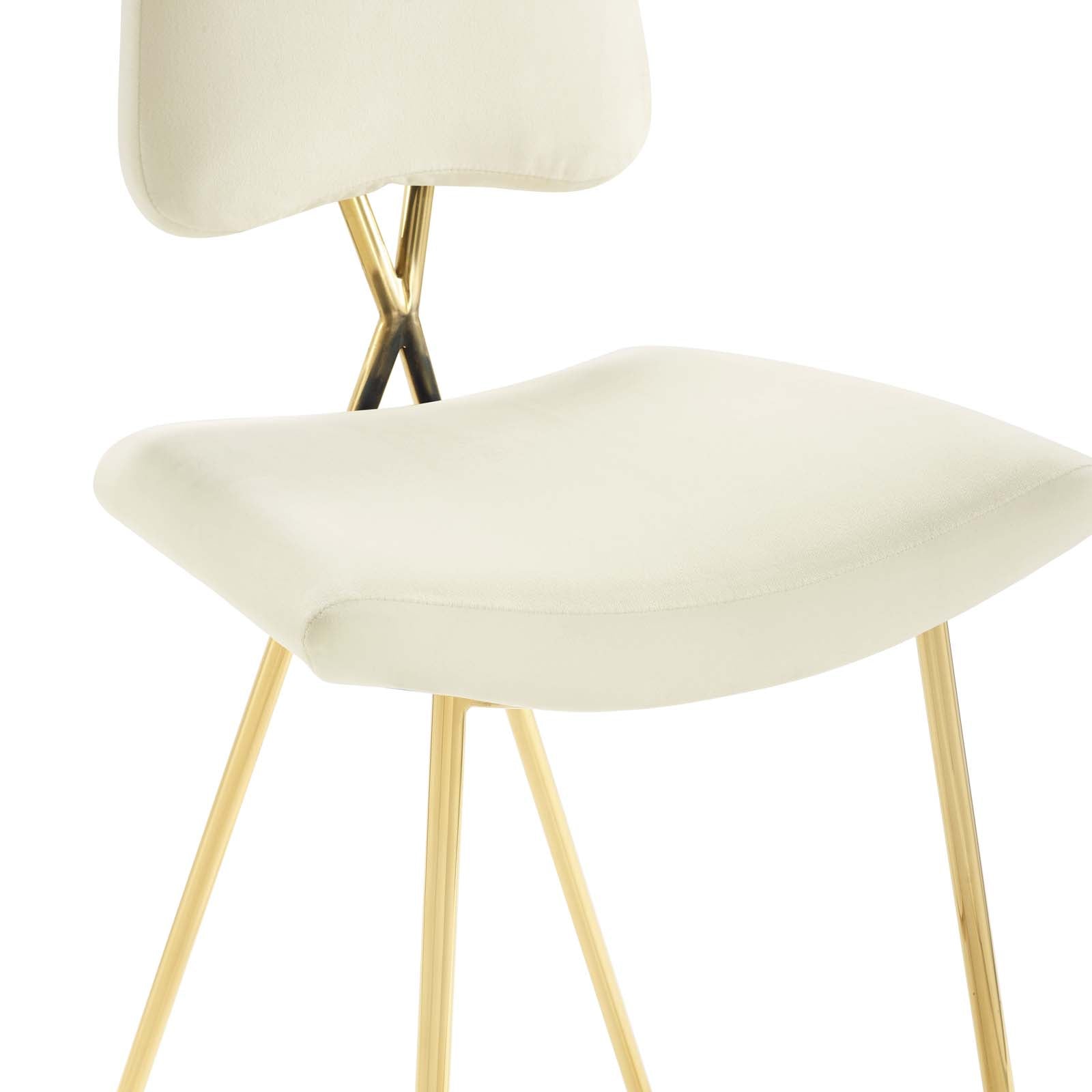 Modway Dining Chairs - Ponder Bar Stool Performance Velvet ( Set of 2 ) Ivory