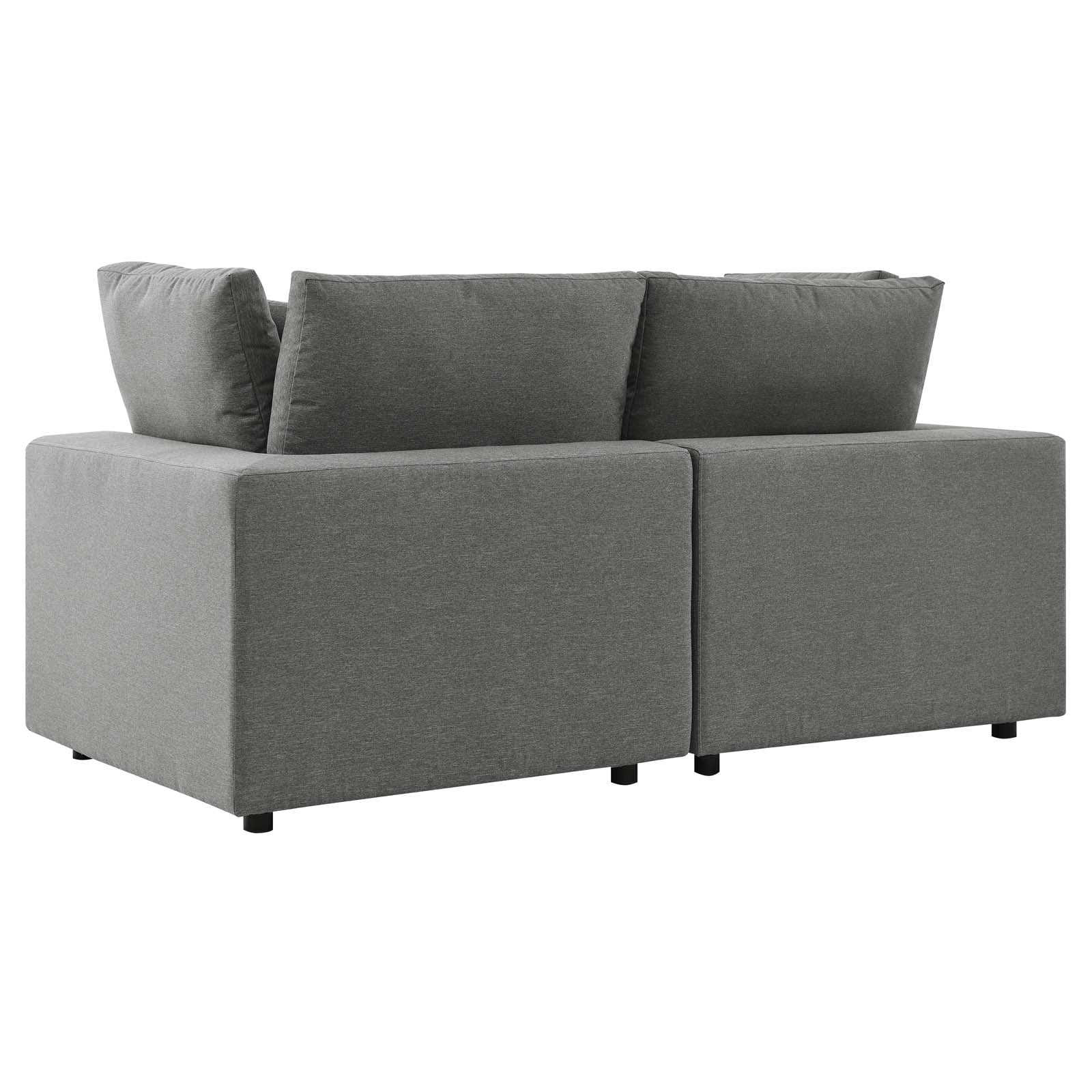 Modway Outdoor Sofas - Commix Overstuffed Outdoor Patio Loveseat Charcoal
