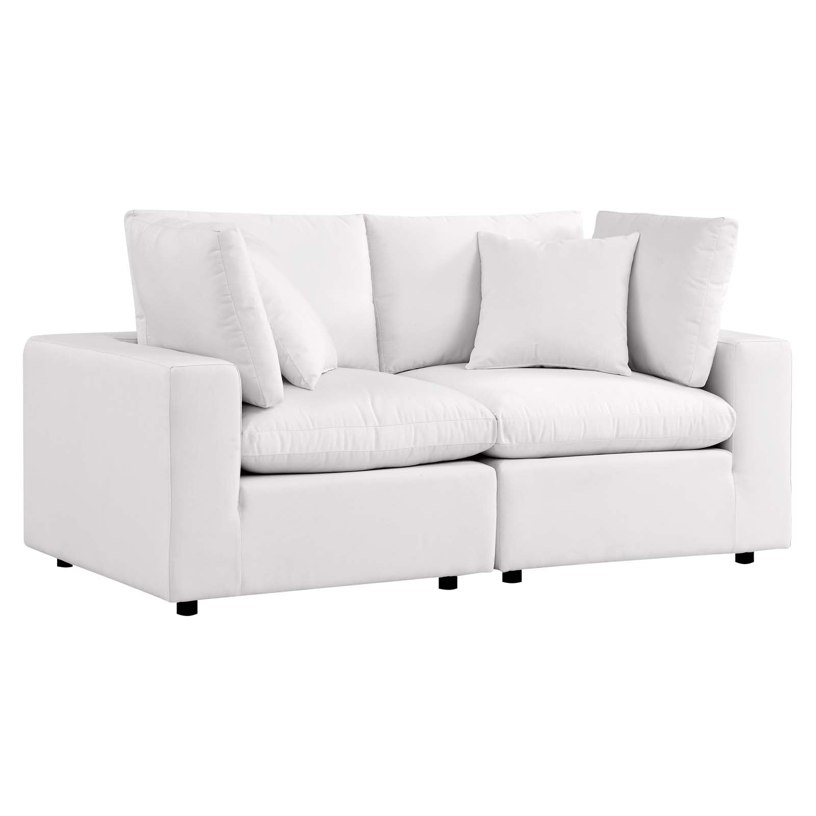 Modway Outdoor Sofas - Commix Overstuffed Outdoor Patio Loveseat White