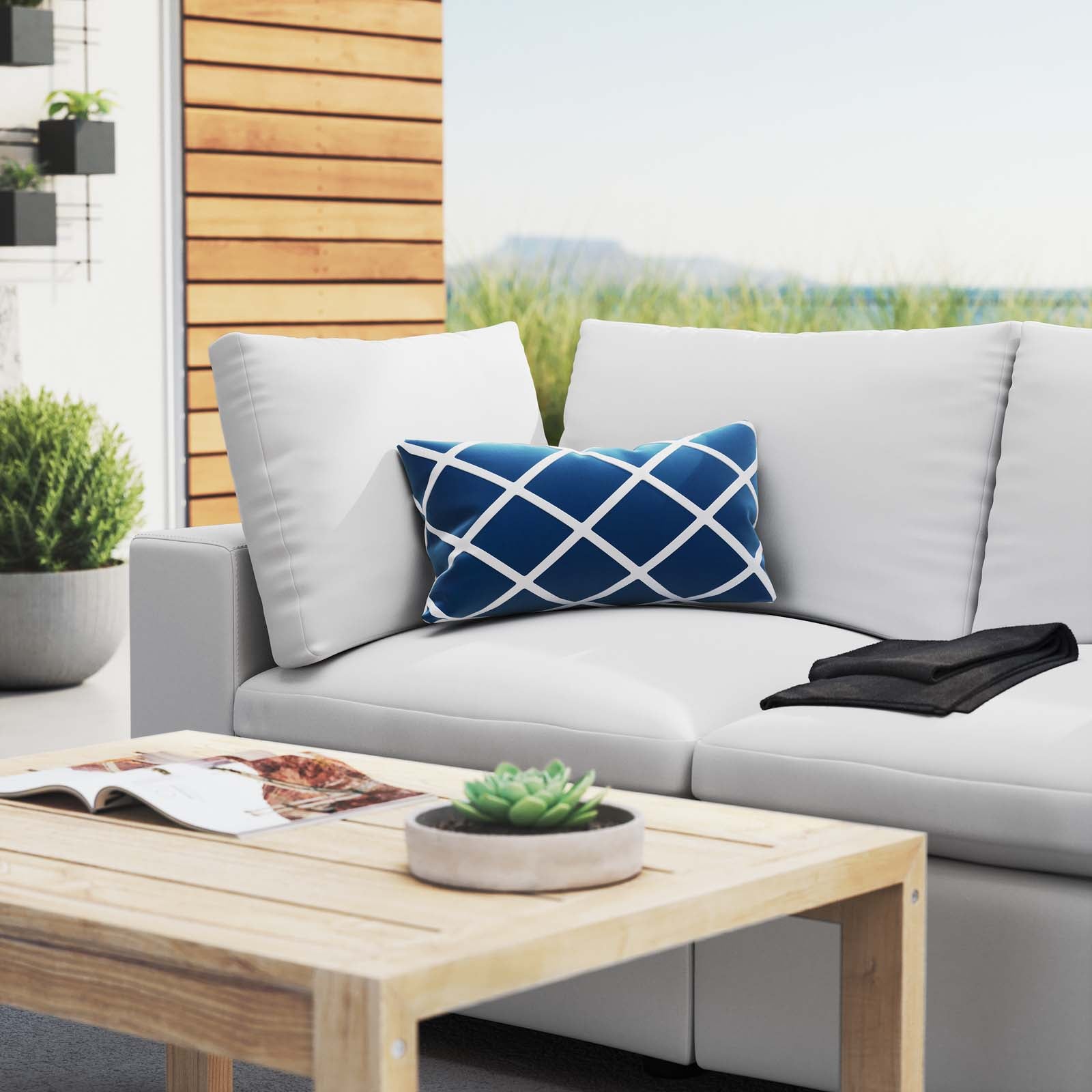 Modway Outdoor Sofas - Commix Sunbrella Outdoor Patio Loveseat White