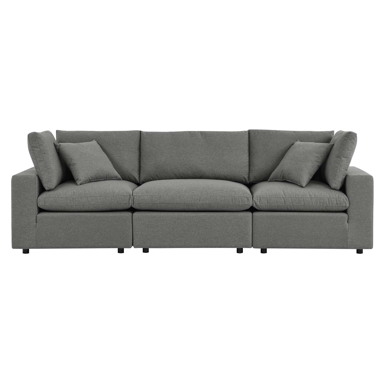 Modway Outdoor Sofas - Commix Overstuffed Outdoor Patio Sofa Charcoal