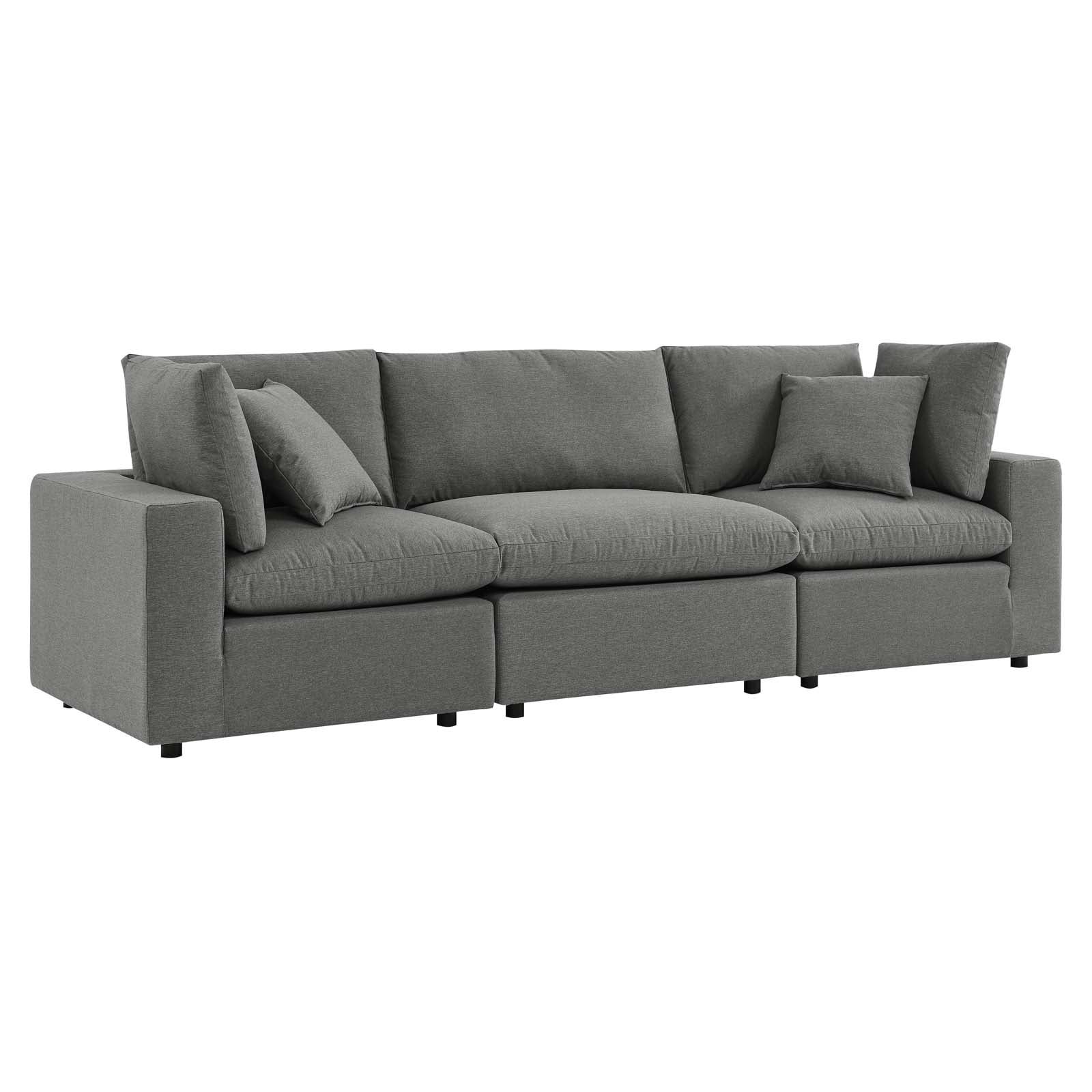 Modway Outdoor Sofas - Commix Overstuffed Outdoor Patio Sofa Charcoal