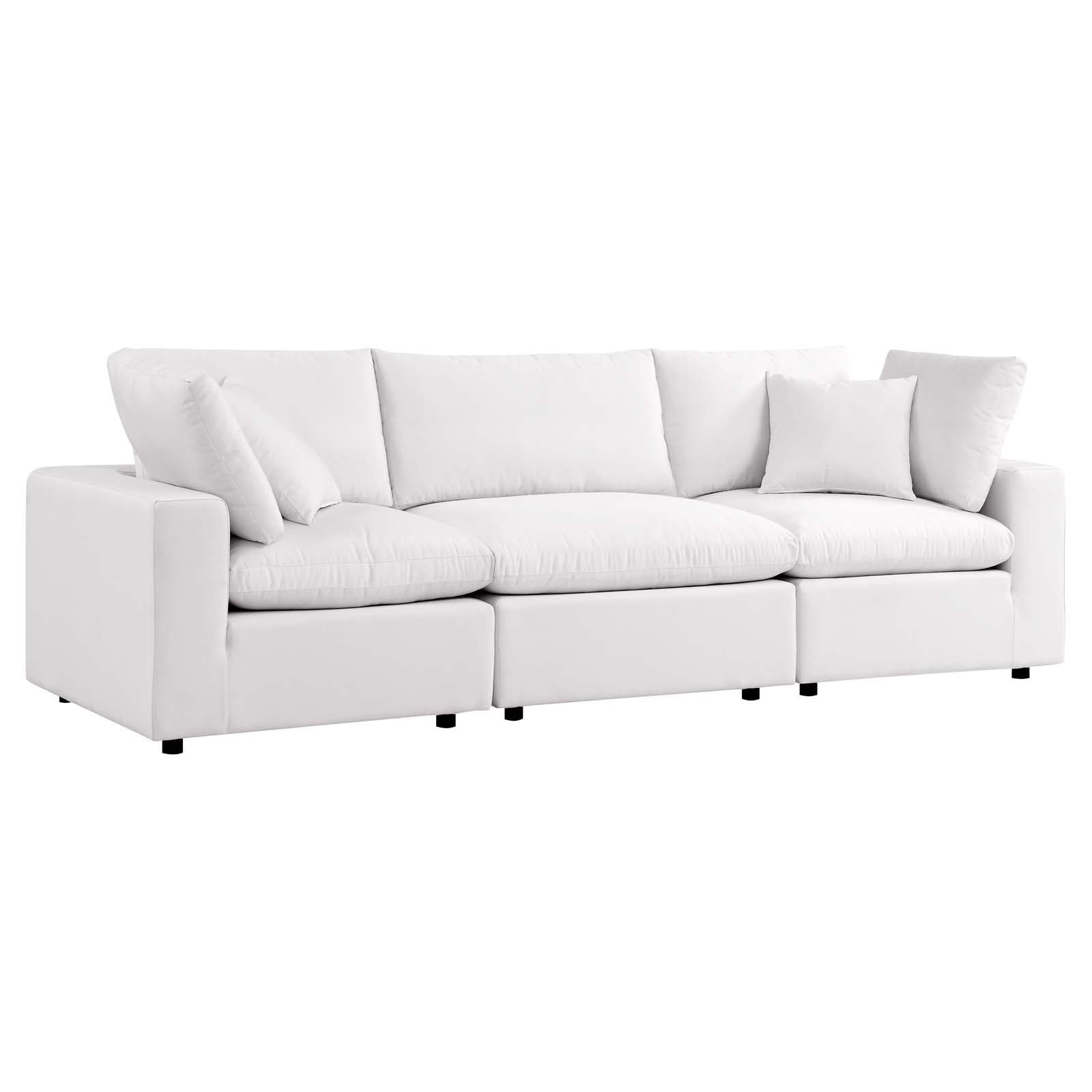Modway Outdoor Sofas - Commix Overstuffed Outdoor Patio Sofa White