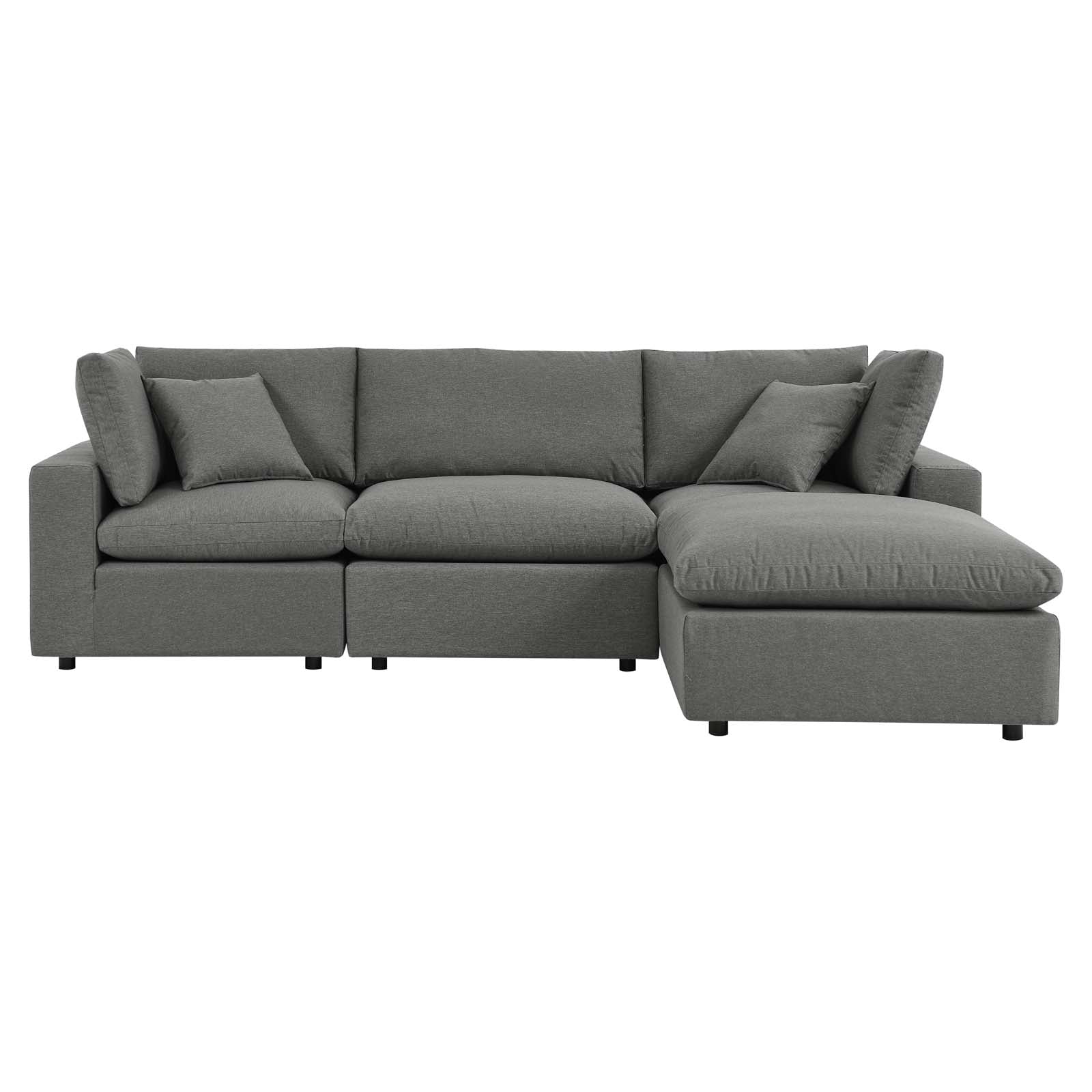 Modway Outdoor Sofas - Commix 4-Piece Outdoor Patio Sectional Sofa Charcoal