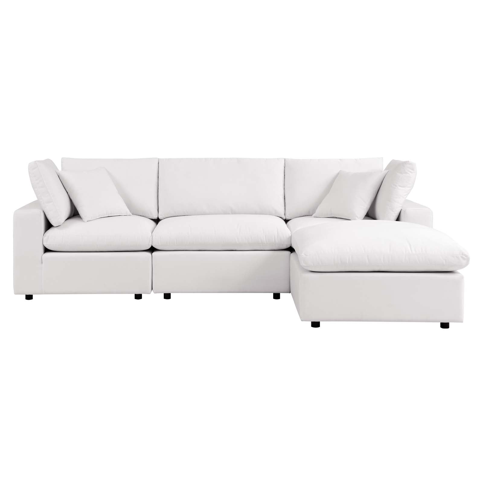 Modway Outdoor Sofas - Commix 4-Piece Outdoor Patio Sectional Sofa White