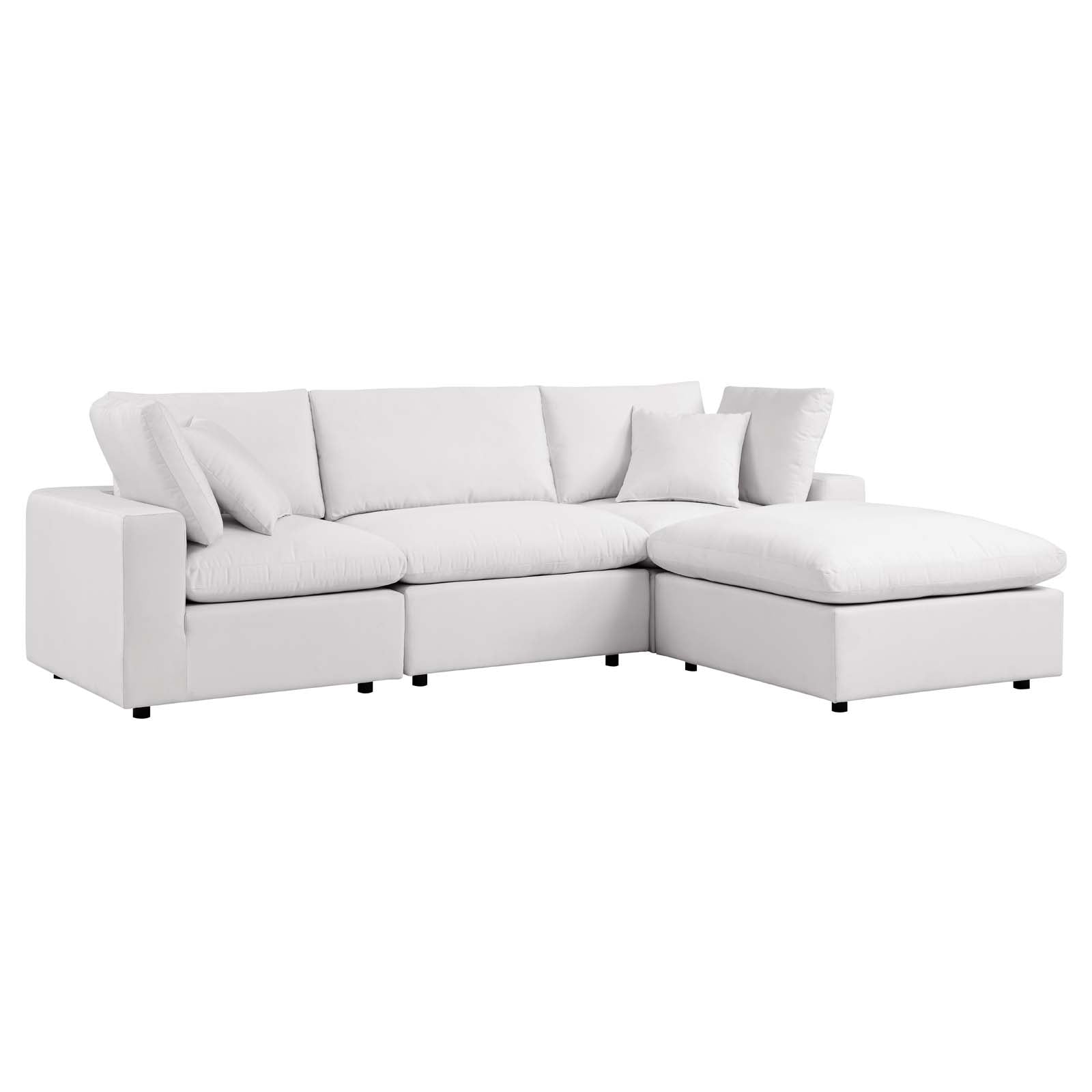 Modway Outdoor Sofas - Commix 4-Piece Outdoor Patio Sectional Sofa White