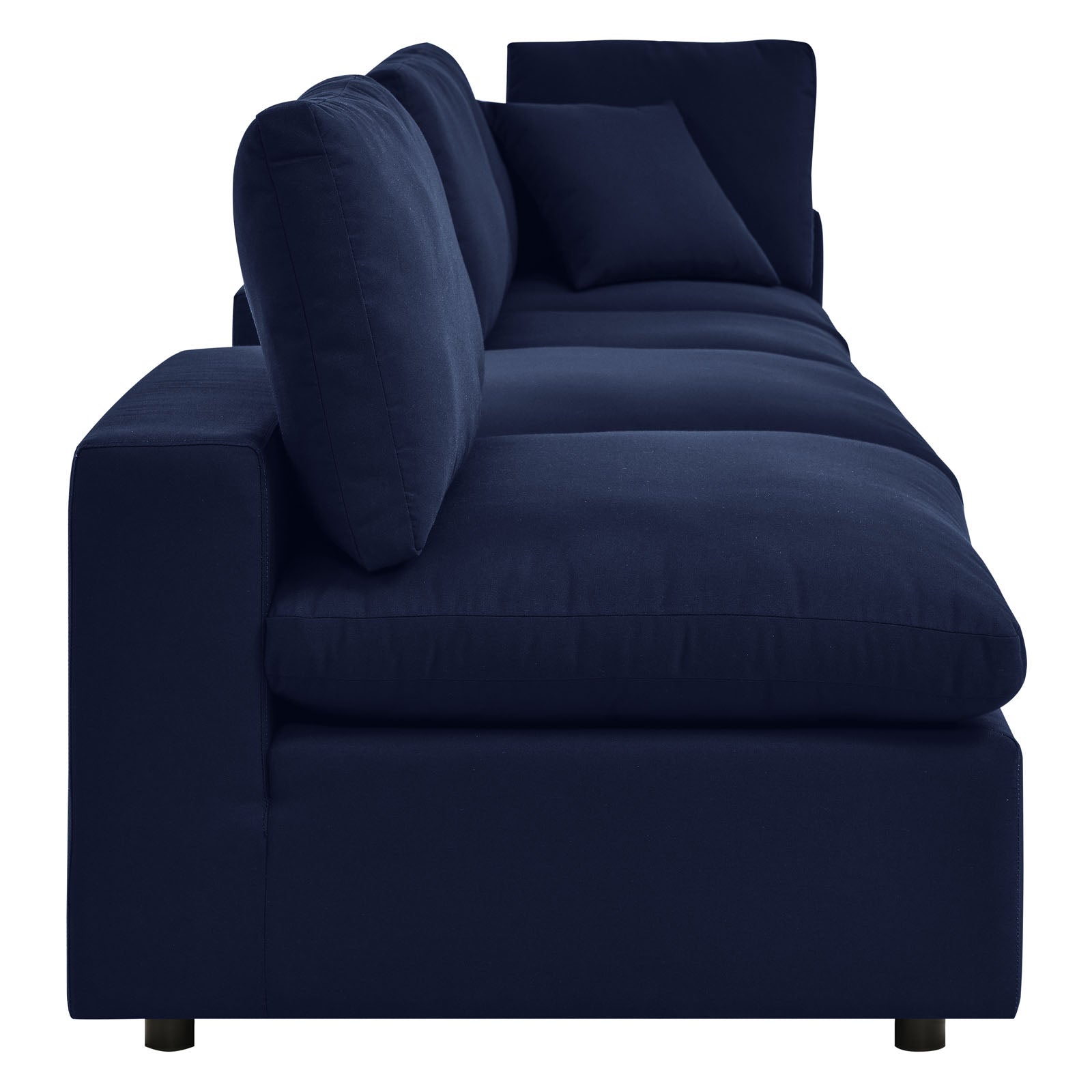 Modway Outdoor Conversation Sets - Commix 4-Piece Sunbrella Outdoor Patio Sectional Sofa Navy