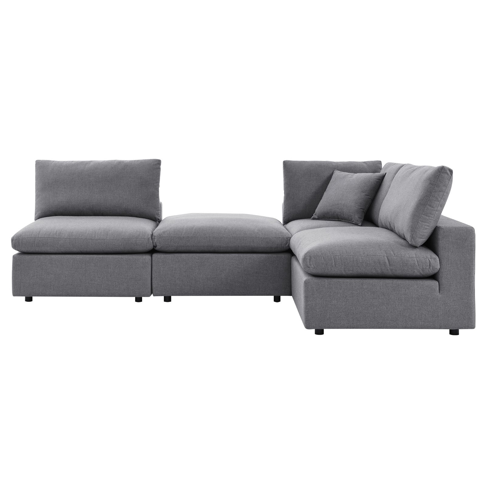 Modway Outdoor Sofas - Commix 4-Piece Sunbrella Outdoor Patio Sectional Sofa Gray