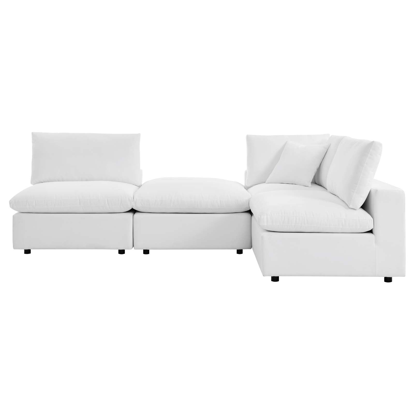 Modway Outdoor Sofas - Commix 4-Piece Sunbrella Outdoor Patio Sectional Sofa White