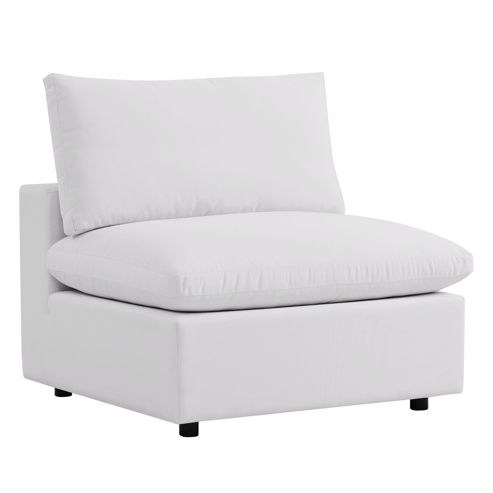 Modway Outdoor Sofas - Commix 5 Piece Outdoor Fabric Sectional Sofa White