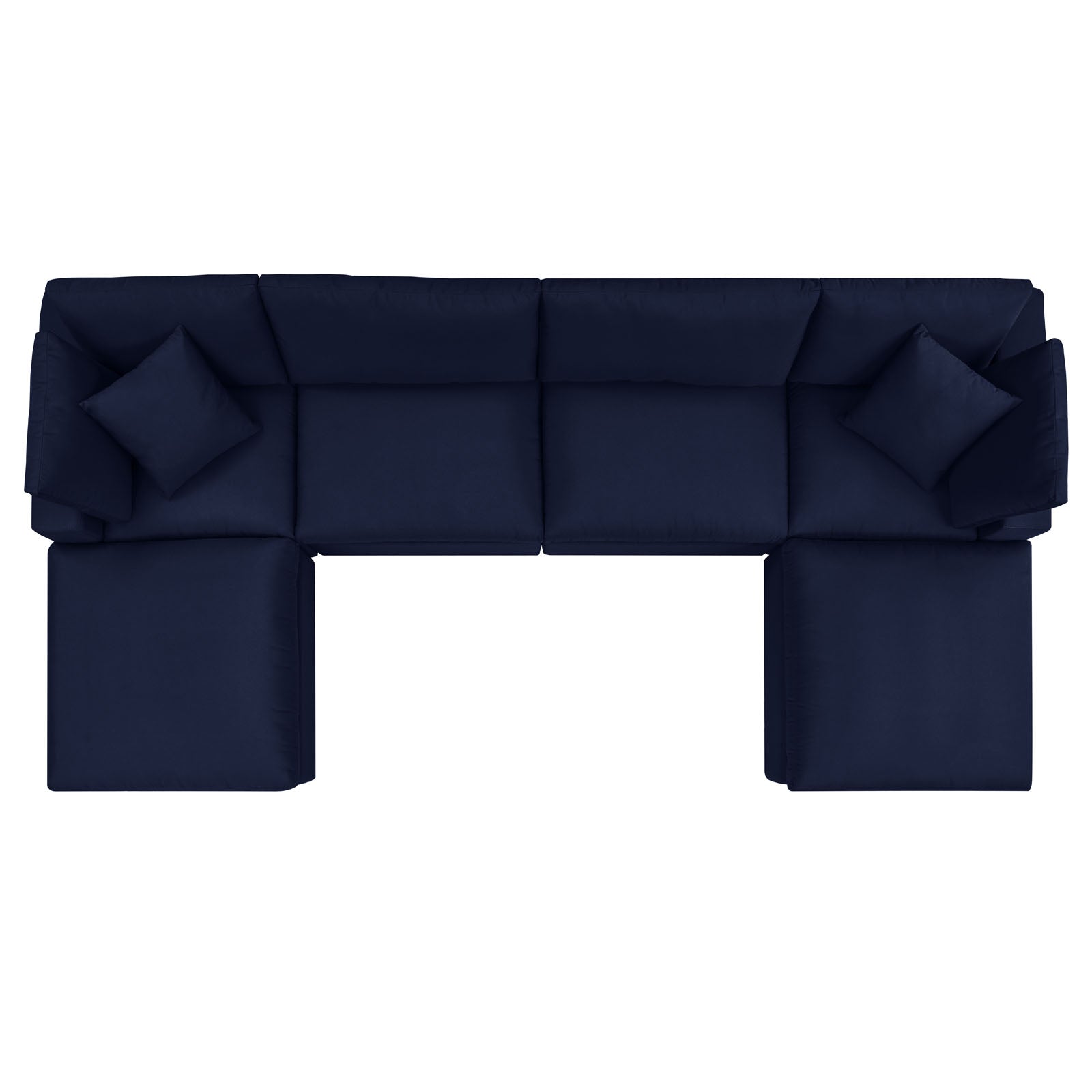 Modway Outdoor Sofas - Commix 6-Piece Sunbrella Outdoor Patio Sectional Sofa Navy