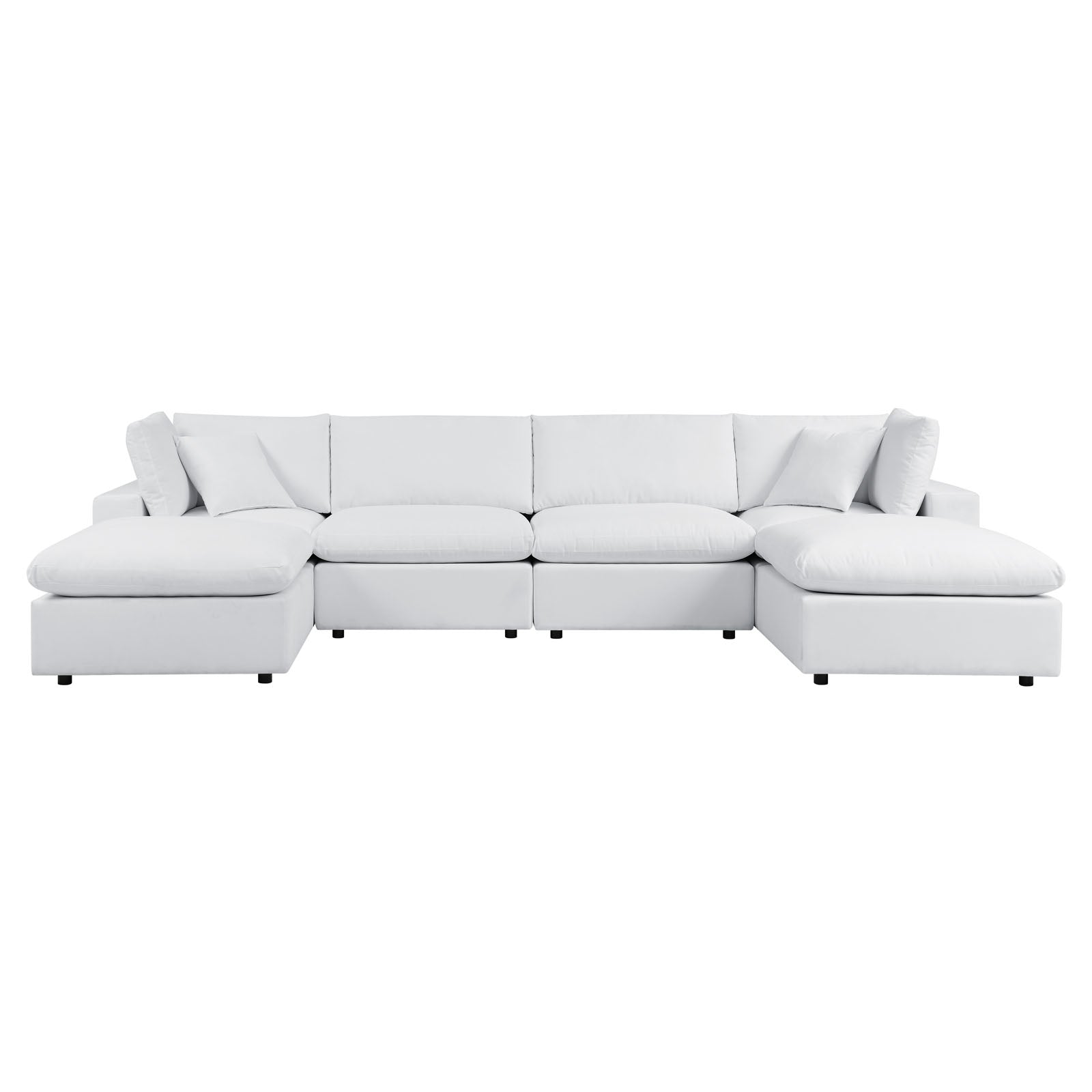 Modway Outdoor Sofas - Commix 6-Piece Sunbrella Outdoor Patio Sectional Sofa White