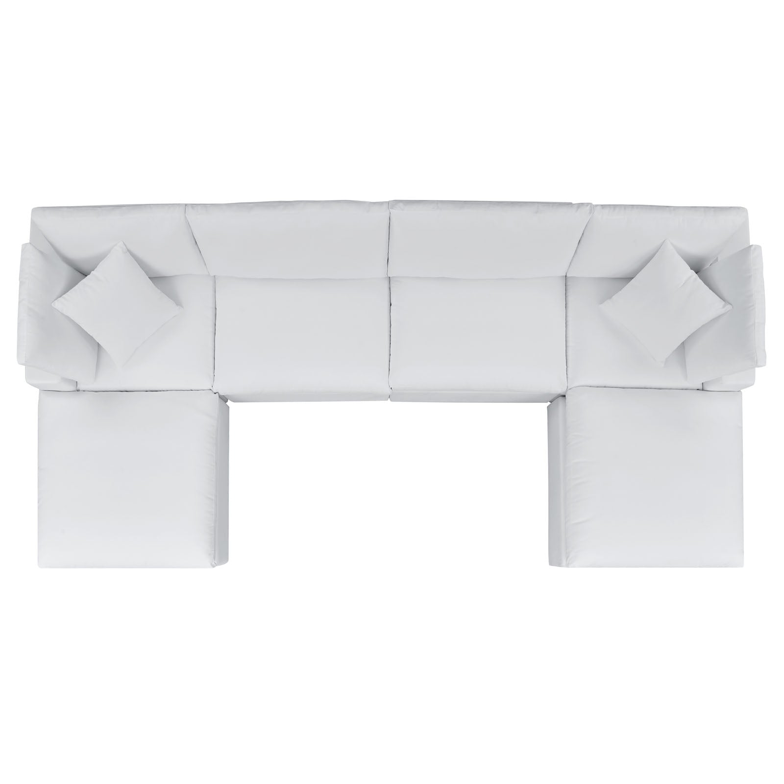 Modway Outdoor Sofas - Commix 6-Piece Sunbrella Outdoor Patio Sectional Sofa White