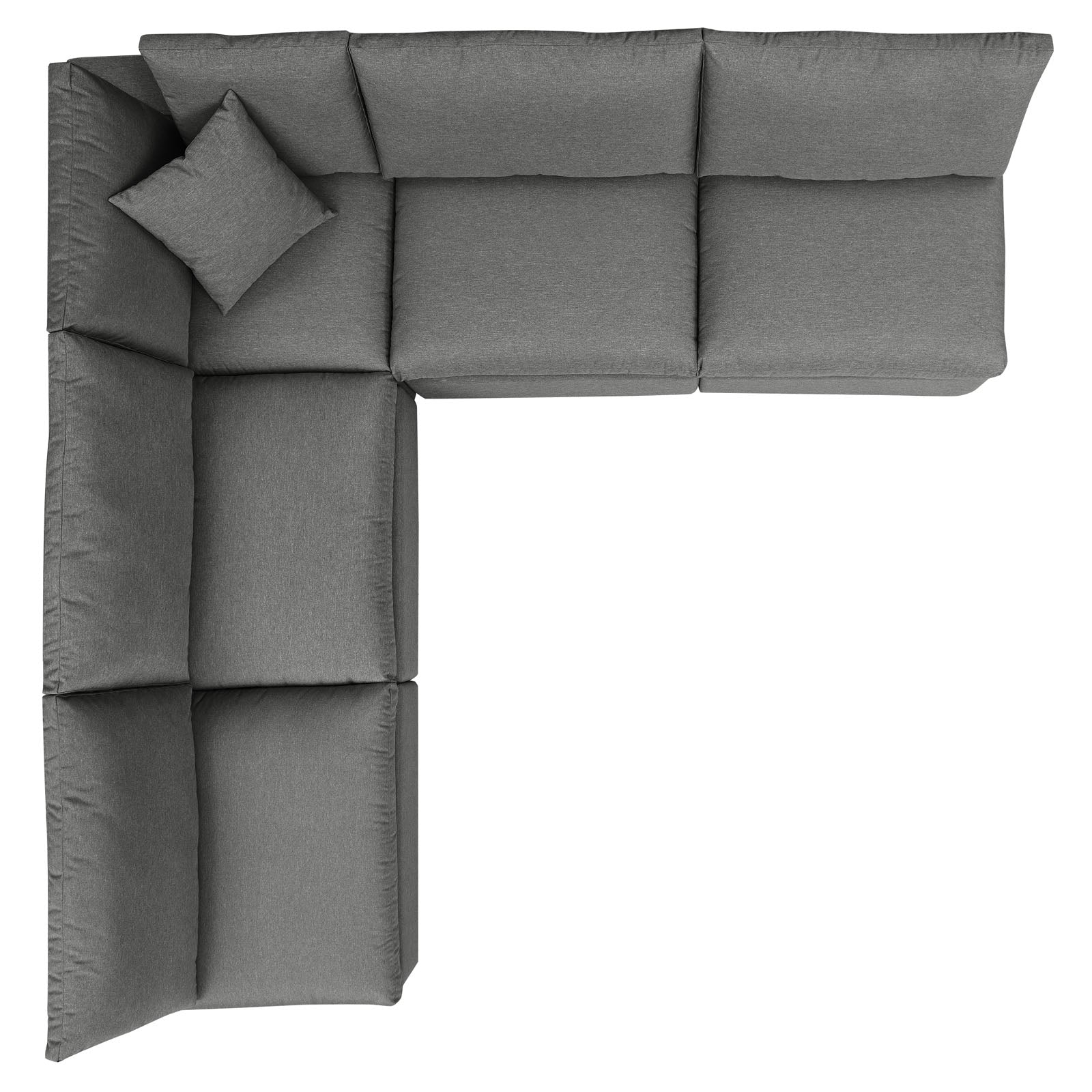 Modway Outdoor Sofas - Commix 5-Piece Outdoor Patio Sectional Sofa Charcoal