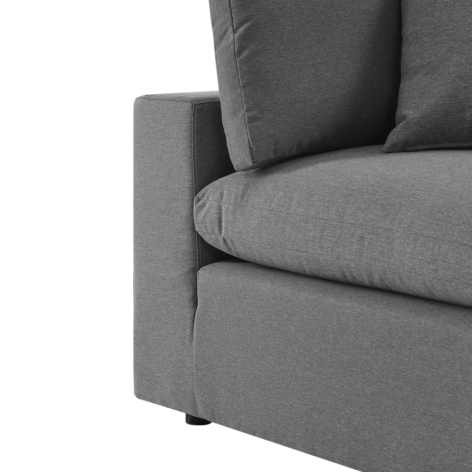 Modway Outdoor Sofas - Commix 5-Piece Outdoor Patio Sectional Sofa Charcoal