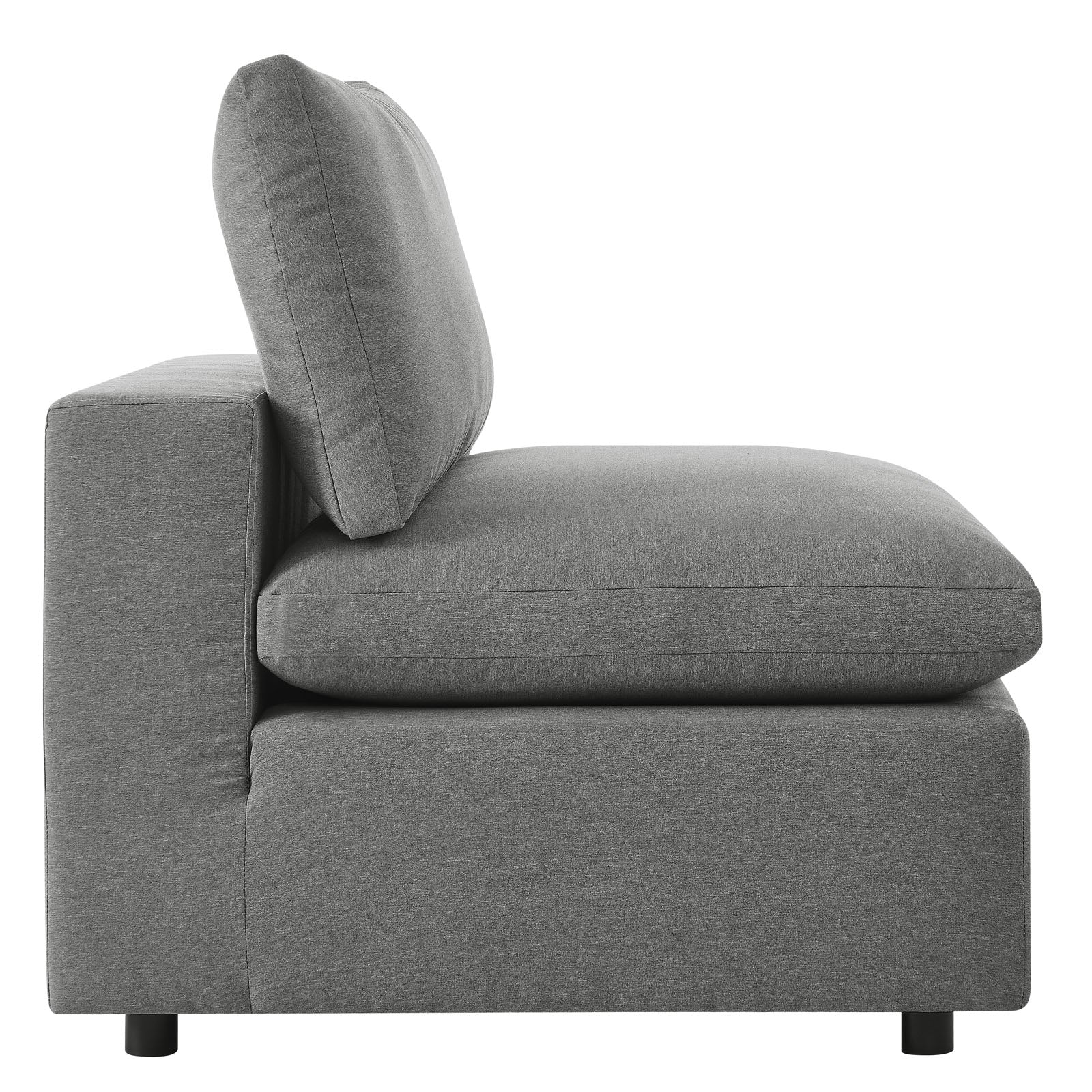 Modway Outdoor Sofas - Commix 5-Piece Outdoor Patio Sectional Sofa Charcoal