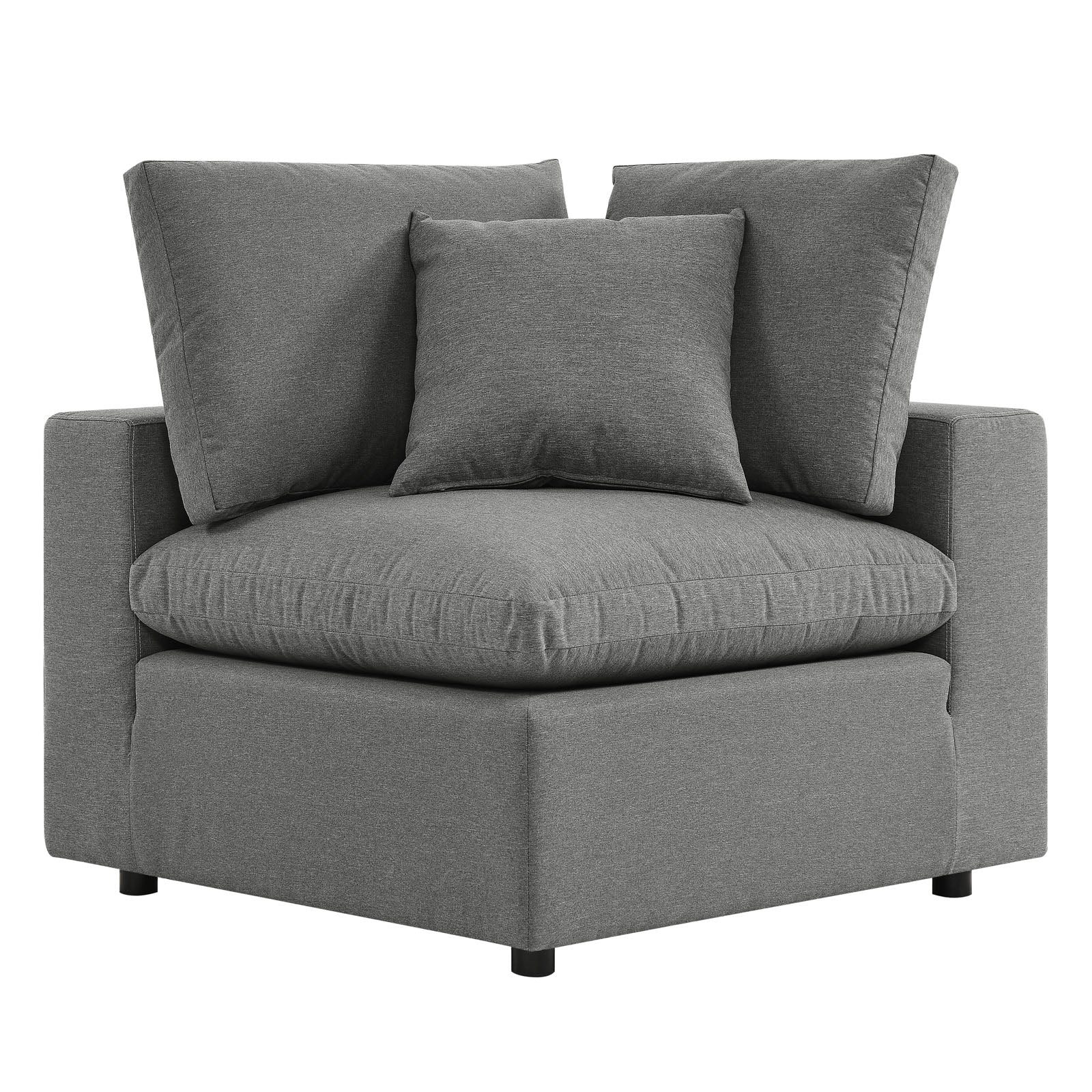 Modway Outdoor Sofas - Commix 5-Piece Outdoor Patio Sectional Sofa Charcoal