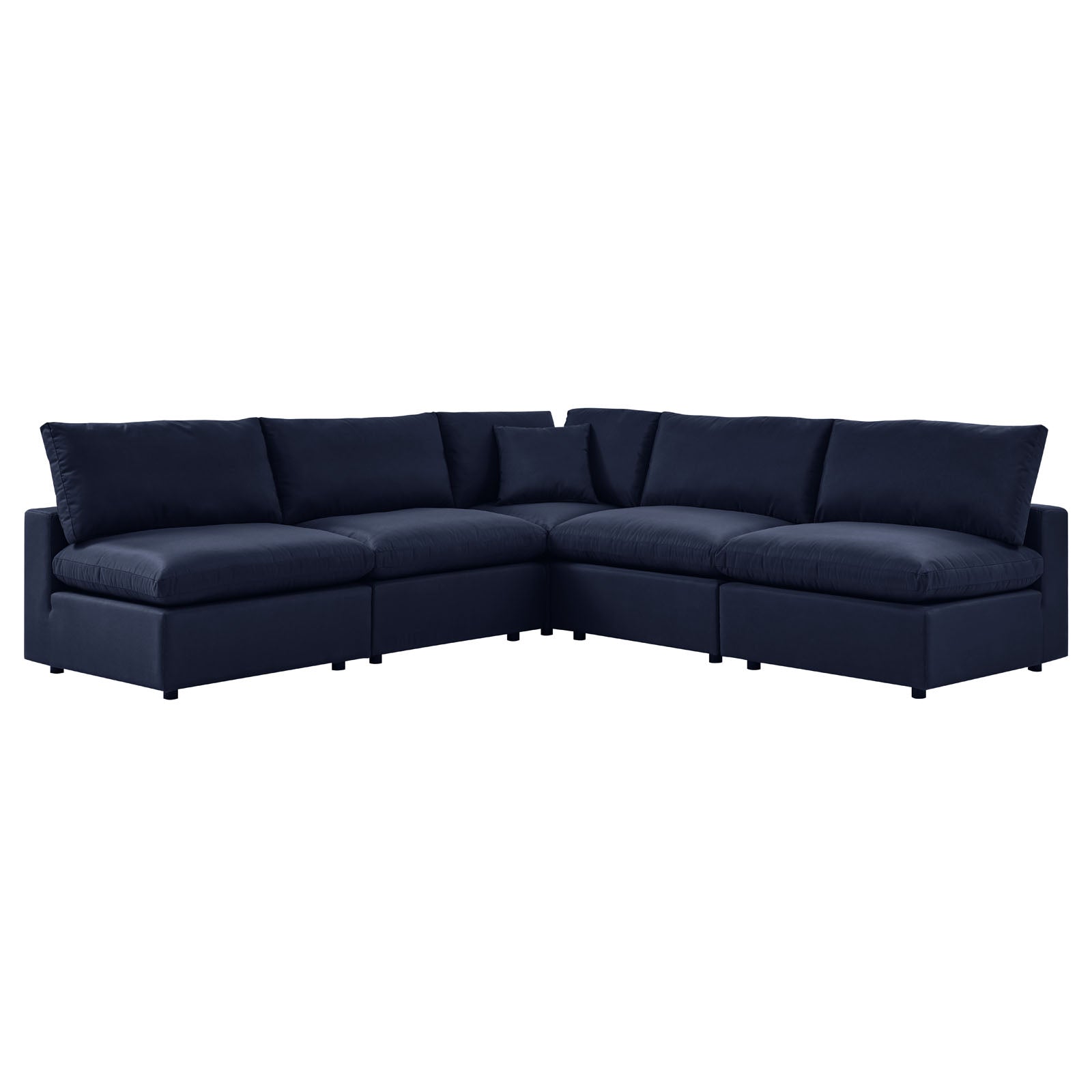 Modway Outdoor Sofas - Commix 5-Piece Outdoor 108 W Patio Sectional Sofa Navy