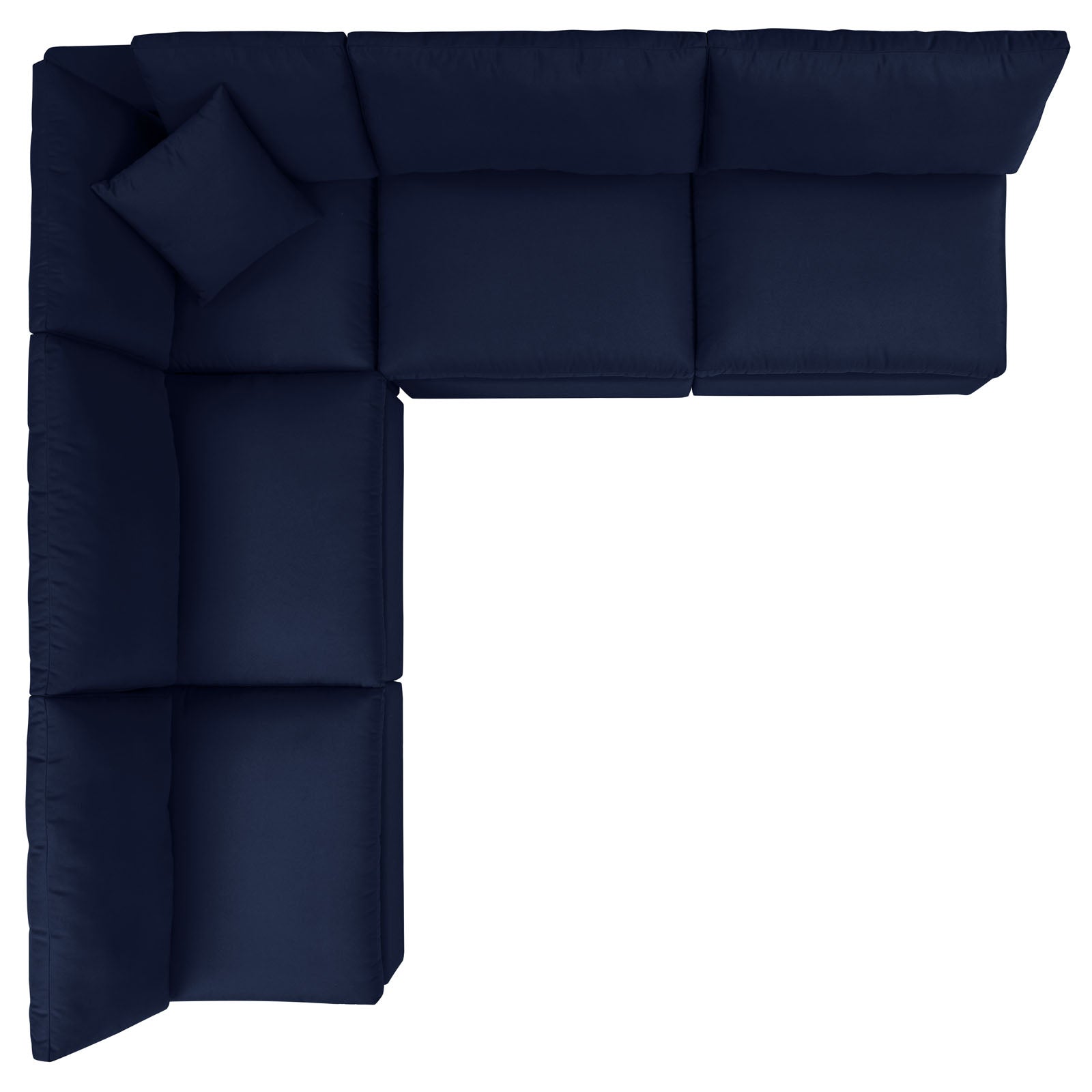 Modway Outdoor Sofas - Commix 108" 5-Piece Sunbrella Outdoor Patio Sectional Sofa Navy