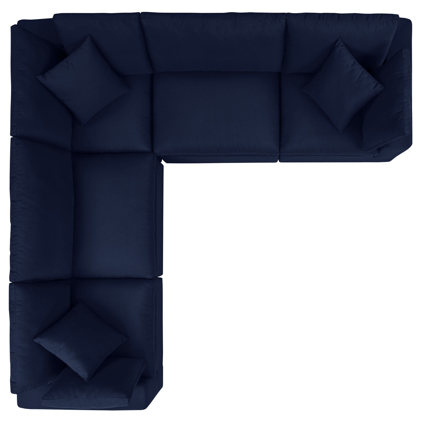 Modway Outdoor Sofas - Commix 5-Piece Sunbrella Outdoor Patio Sectional Sofa Navy