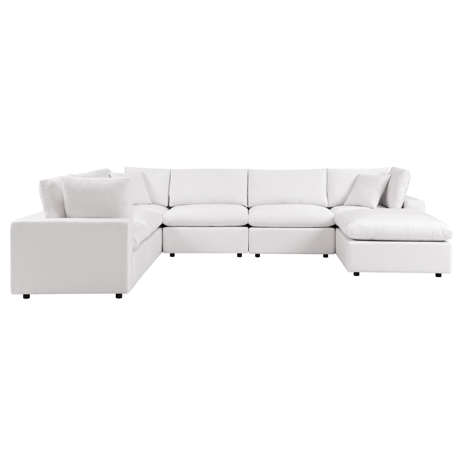 Modway Outdoor Sofas - Commix 7-Piece Outdoor Patio Sectional Sofa White