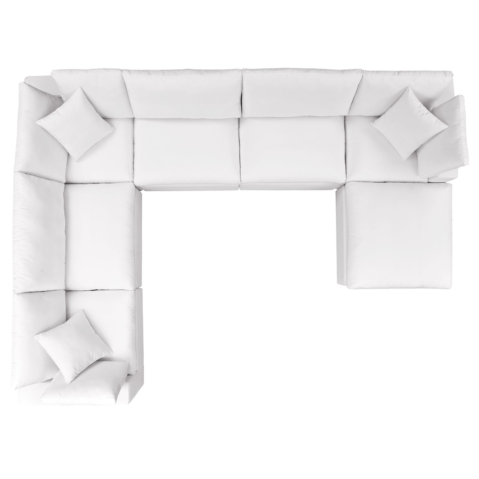 Modway Outdoor Sofas - Commix 7-Piece Outdoor Patio Sectional Sofa White