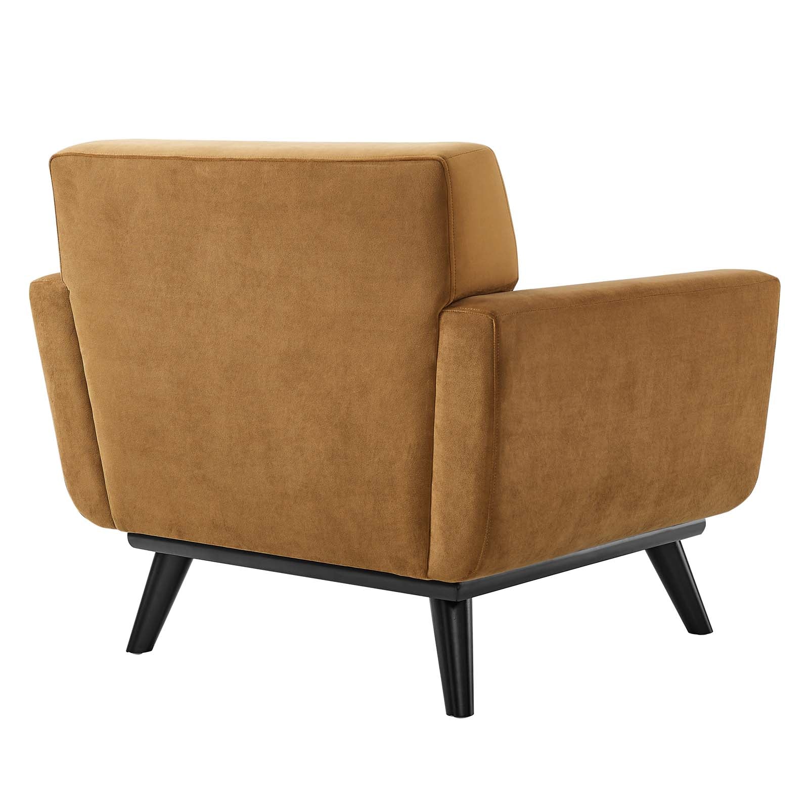 Modway Accent Chairs - Engage Performance Velvet Armchair Cognac