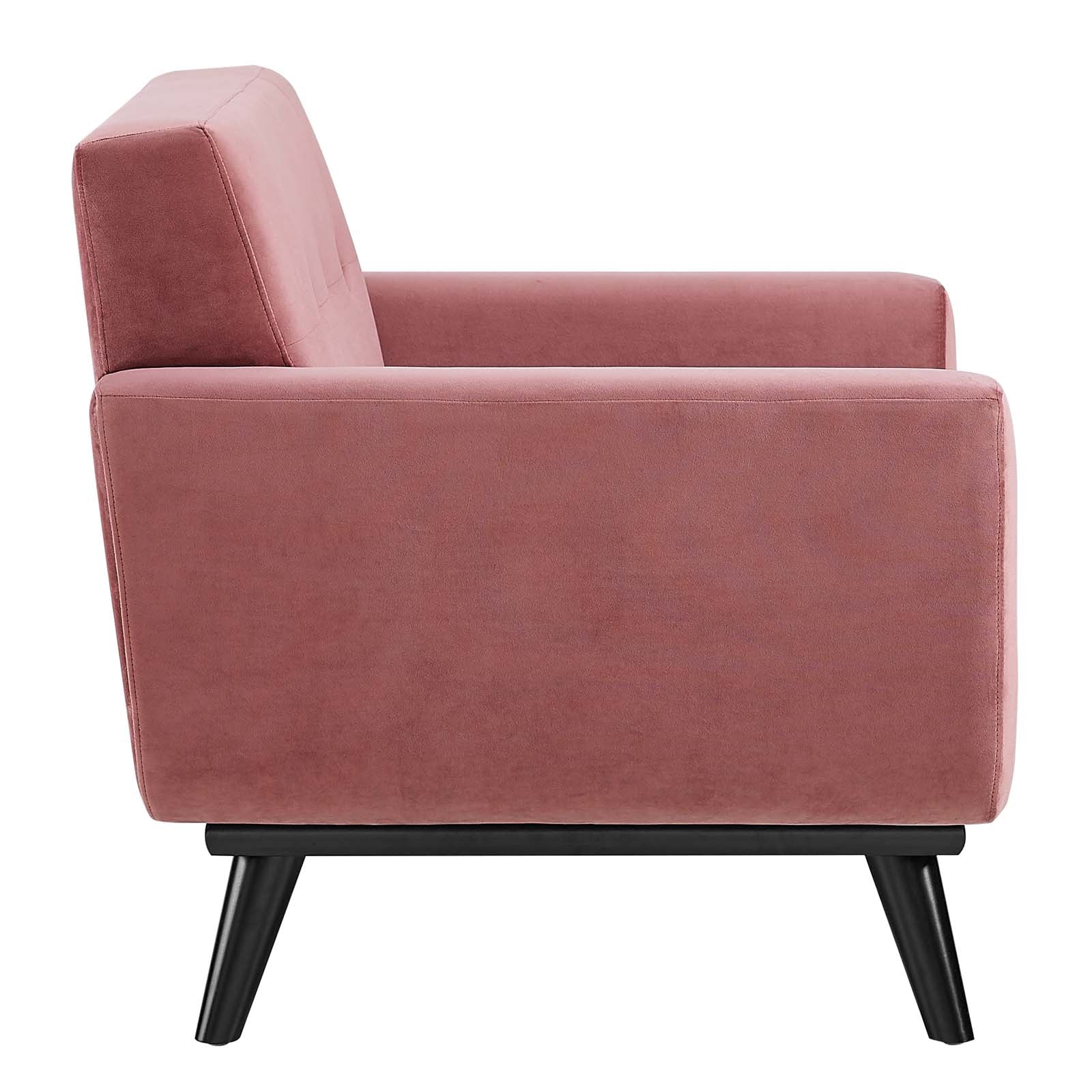 Modway Accent Chairs - Engage Performance Velvet Armchair Dusty Rose