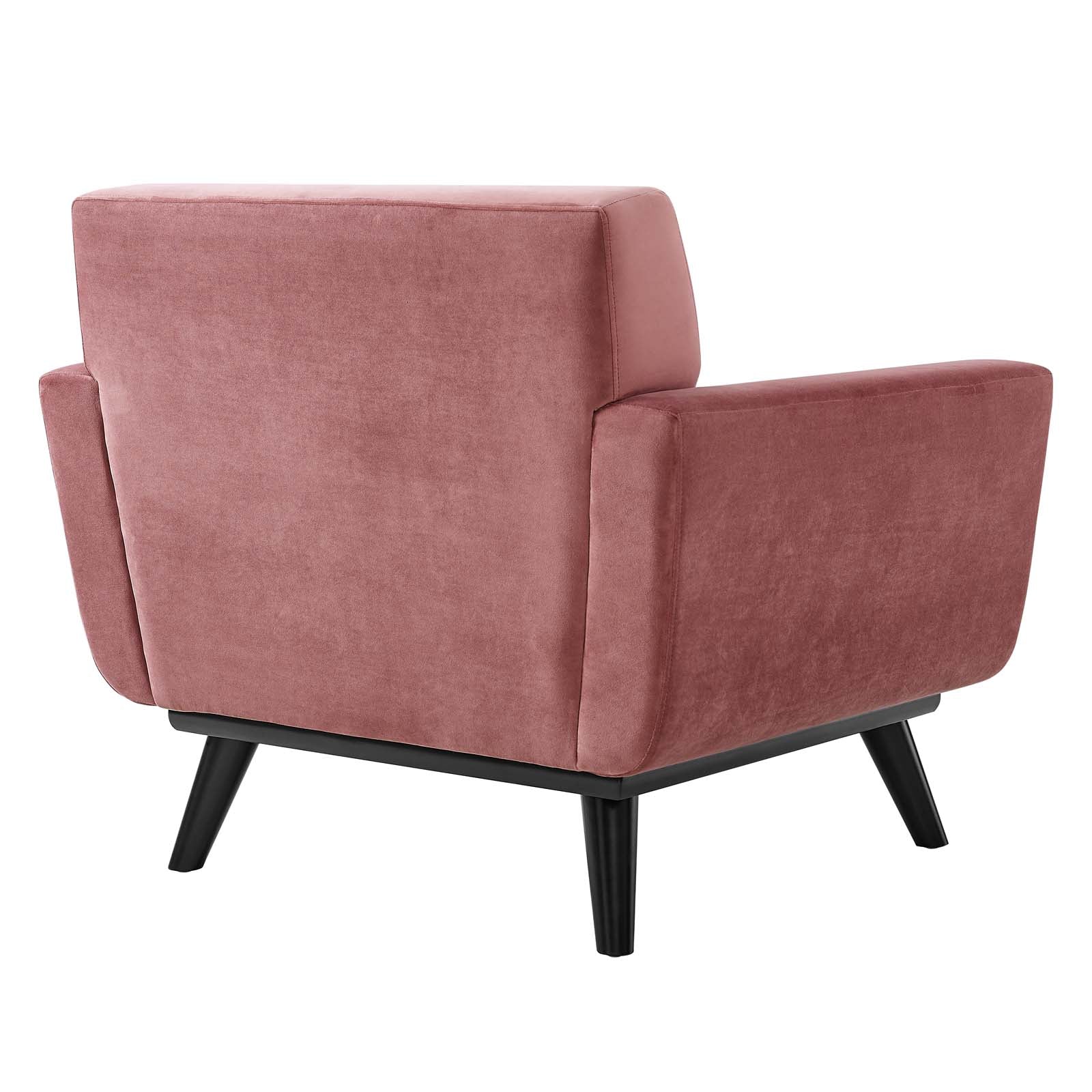 Modway Accent Chairs - Engage Performance Velvet Armchair Dusty Rose