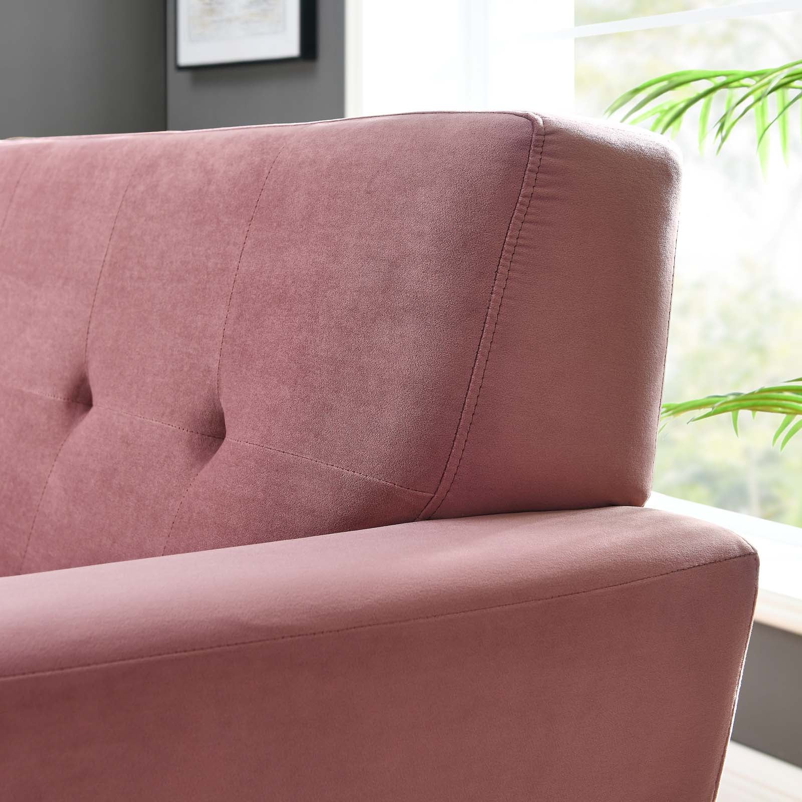 Modway Accent Chairs - Engage Performance Velvet Armchair Dusty Rose