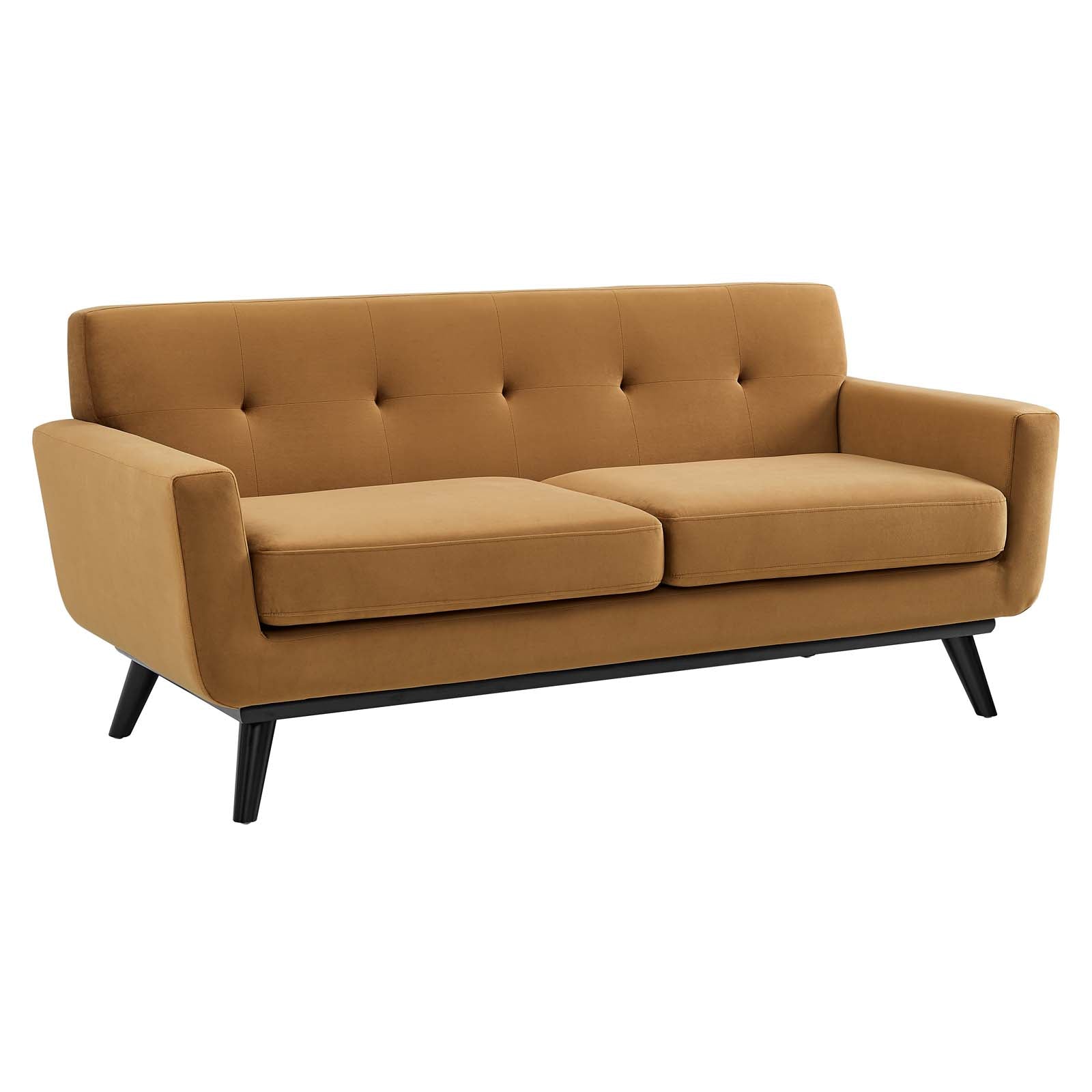 Modway Loveseats - Engage Performance Velvet Loveseat Cognac