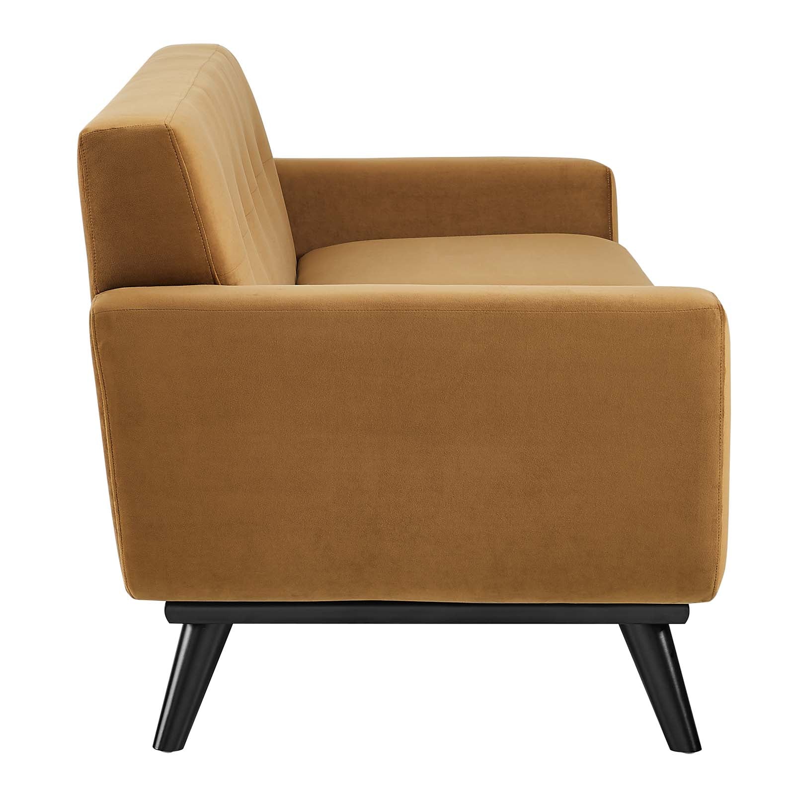 Modway Loveseats - Engage Performance Velvet Loveseat Cognac