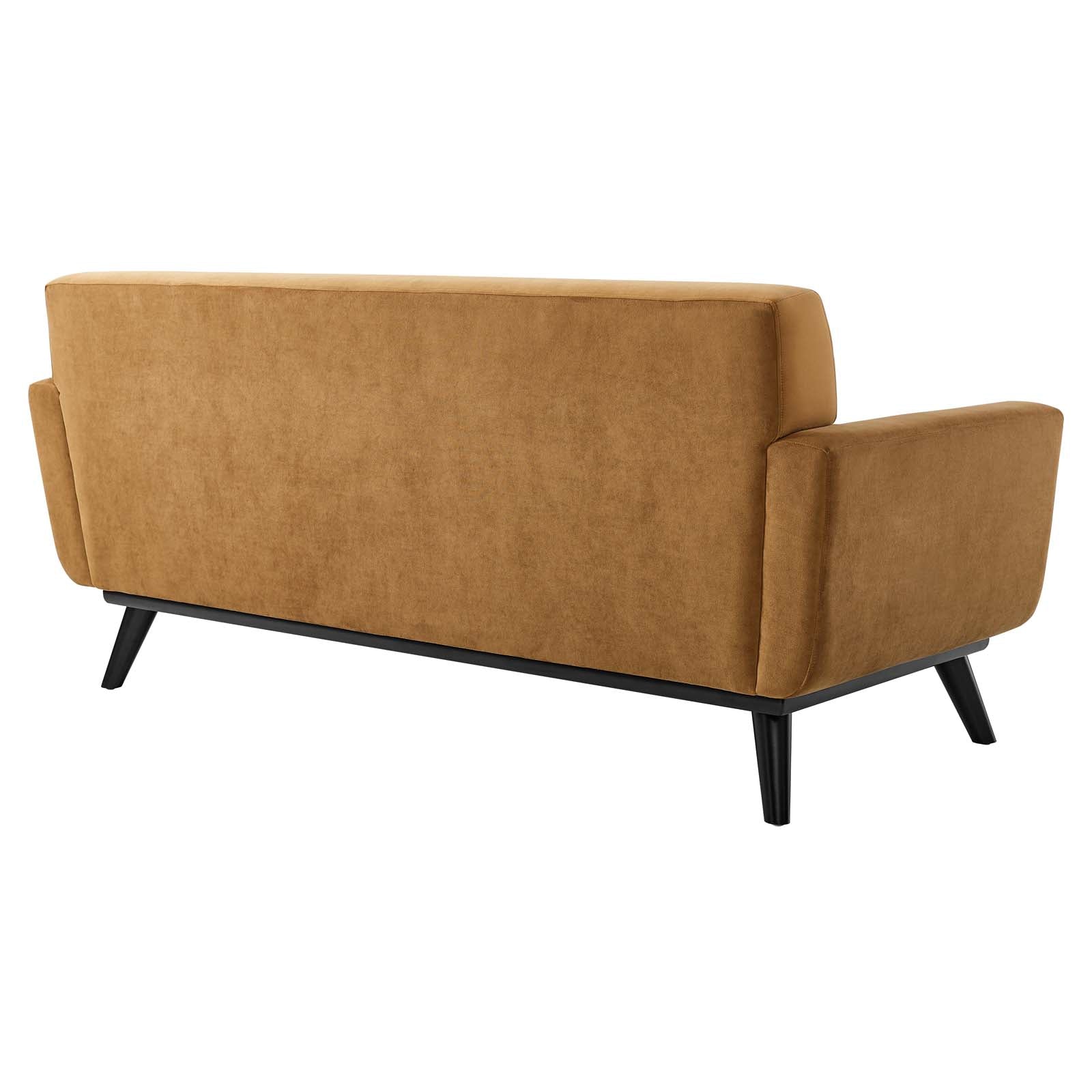Modway Loveseats - Engage Performance Velvet Loveseat Cognac