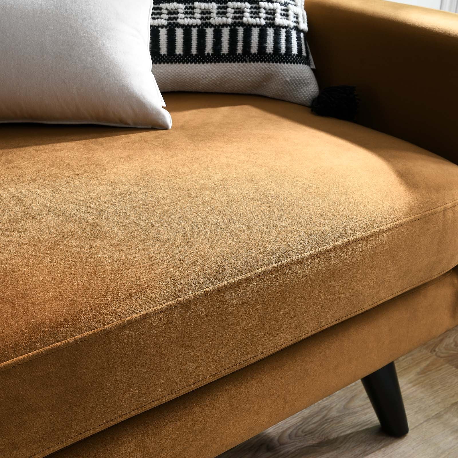 Modway Loveseats - Engage Performance Velvet Loveseat Cognac