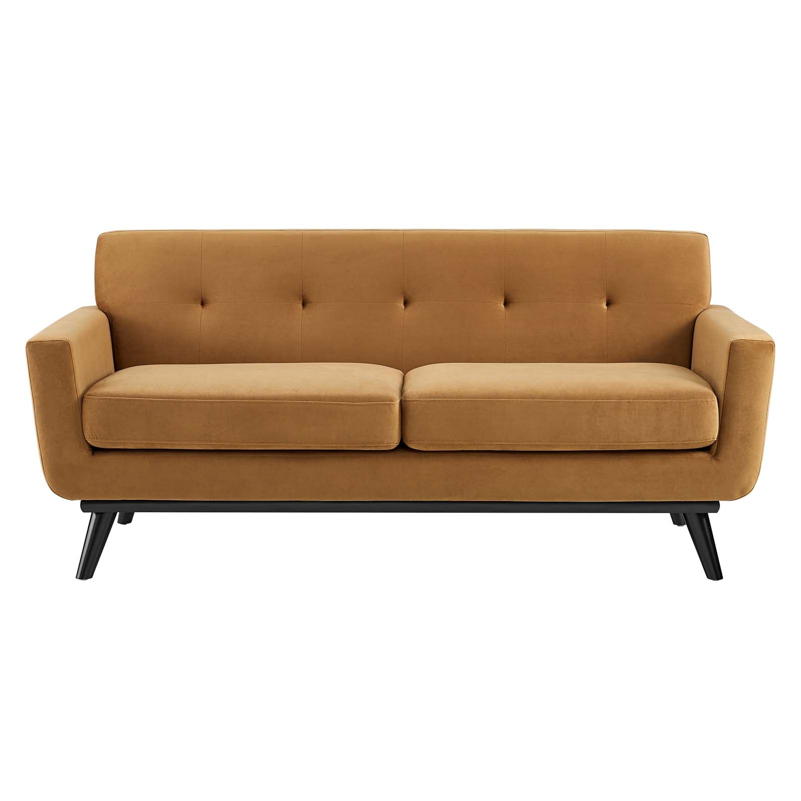 Modway Loveseats - Engage Performance Velvet Loveseat Cognac