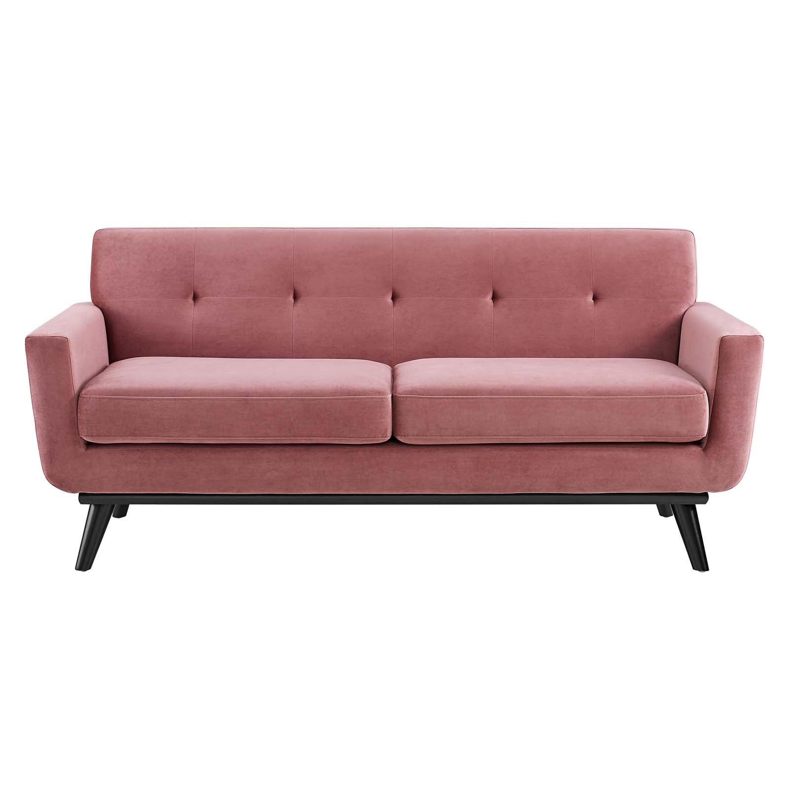 Modway Loveseats - Engage Performance Velvet Loveseat Dusty Rose
