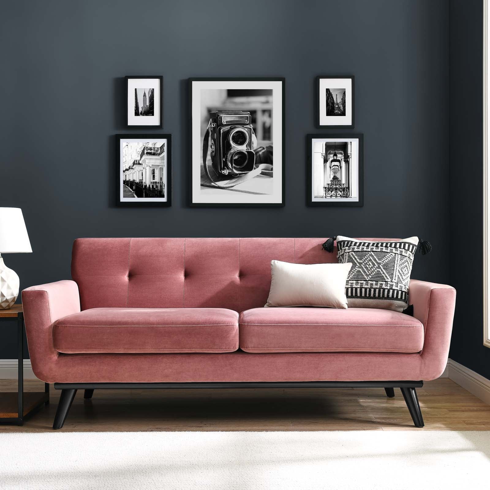 Modway Loveseats - Engage Performance Velvet Loveseat Dusty Rose