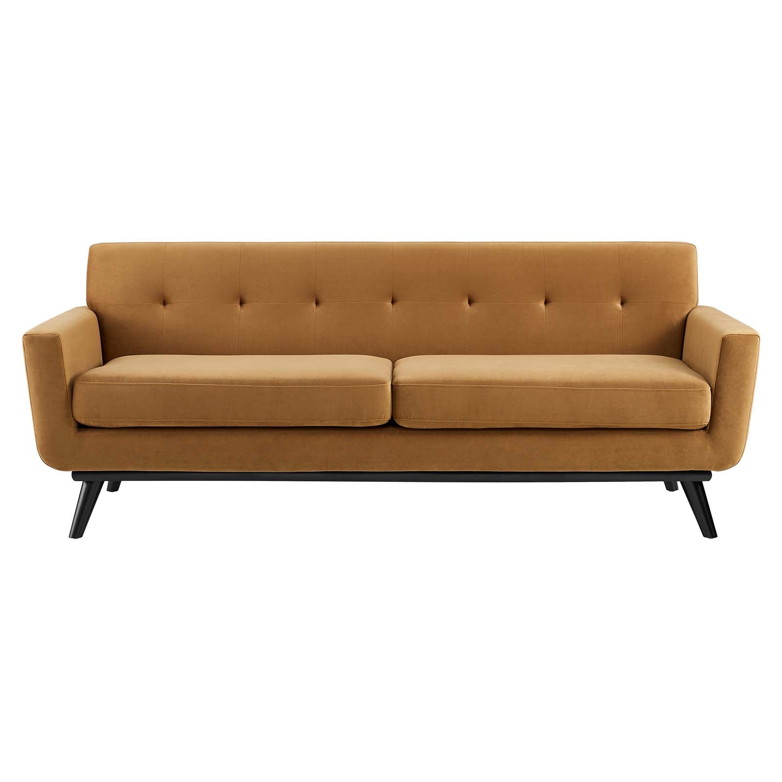 Modway Sofas & Couches - Engage Performance Velvet Sofa Cognac