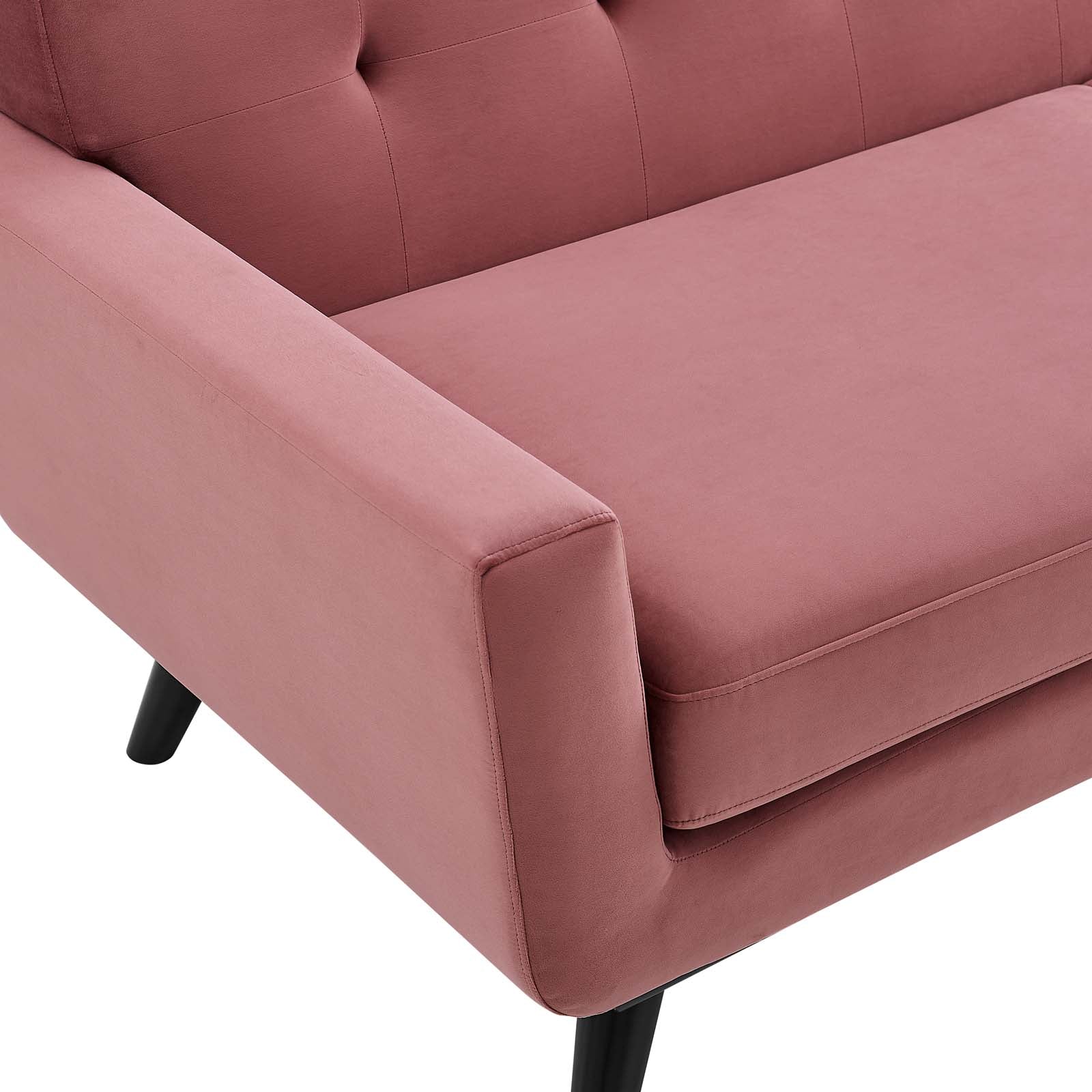 Modway Sofas & Couches - Engage Performance Velvet Sofa Dusty Rose