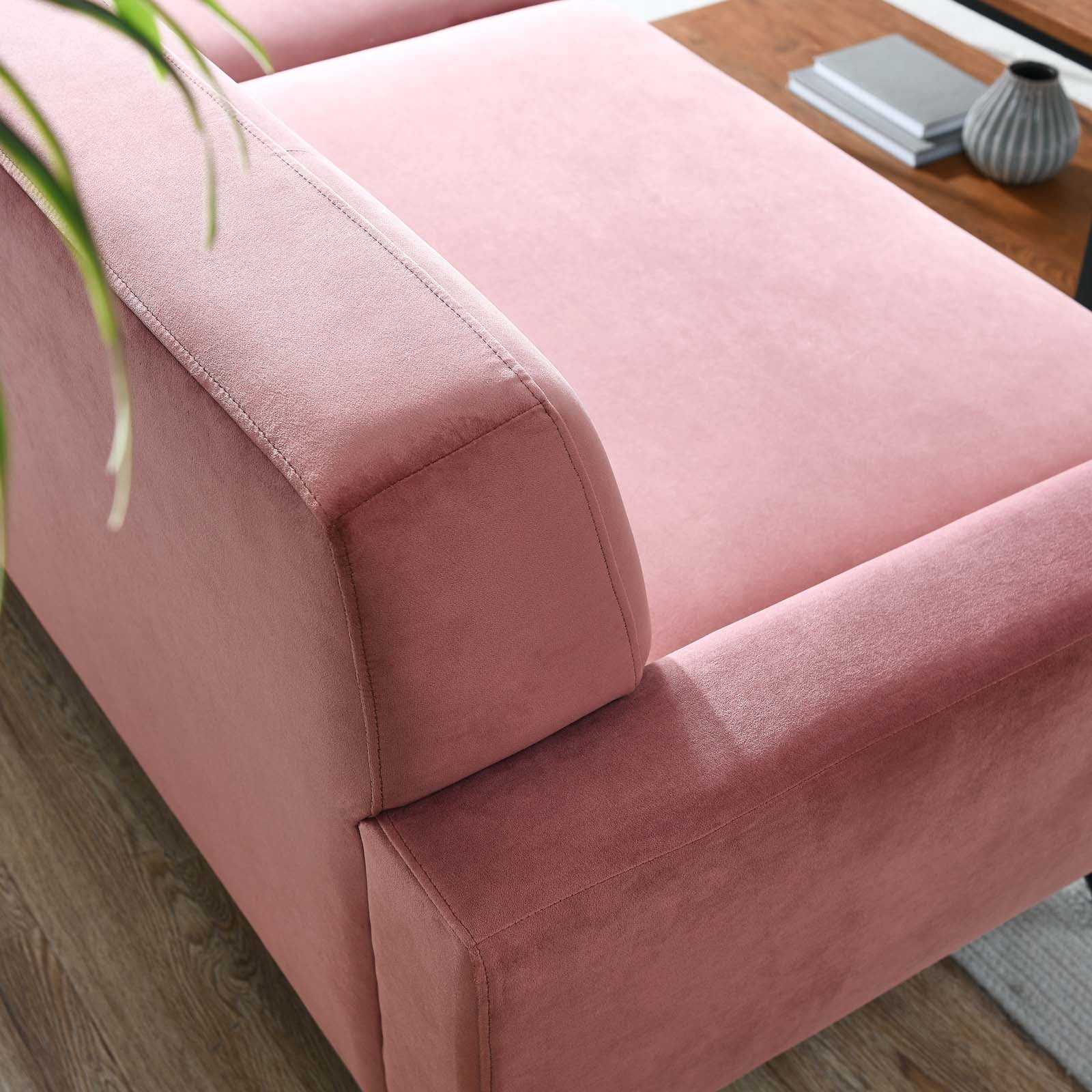 Modway Sofas & Couches - Engage Performance Velvet Sofa Dusty Rose