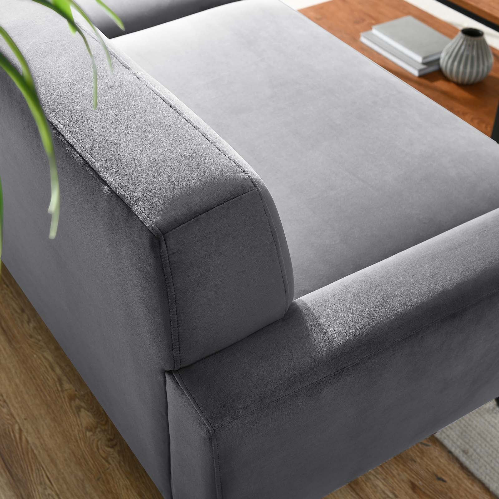 Modway Sofas & Couches - Engage Performance Velvet Sofa Gray