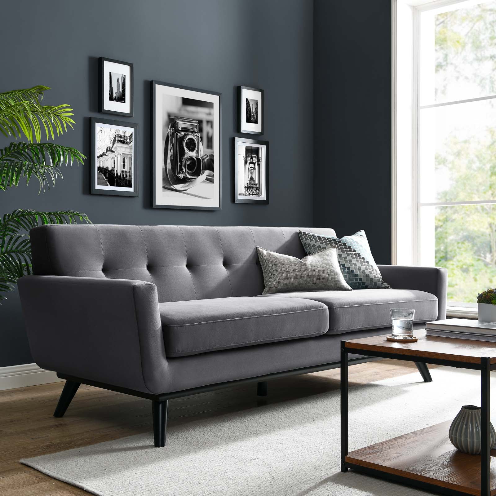 Modway Sofas & Couches - Engage Performance Velvet Sofa Gray