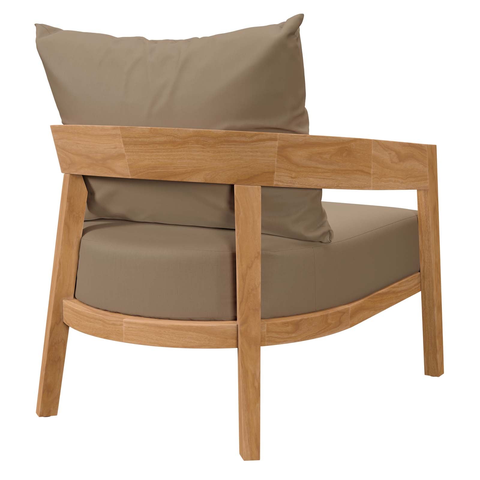 Modway Outdoor Chairs - Brisbane Teak Wood Outdoor Patio Armchair Natural Light Brown