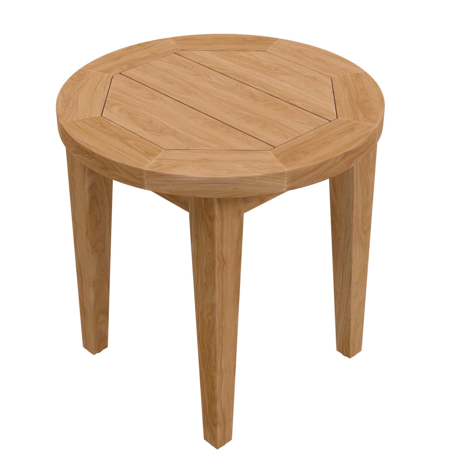 Modway Outdoor Side Tables - Brisbane Teak Wood Outdoor Patio Side Table Natural