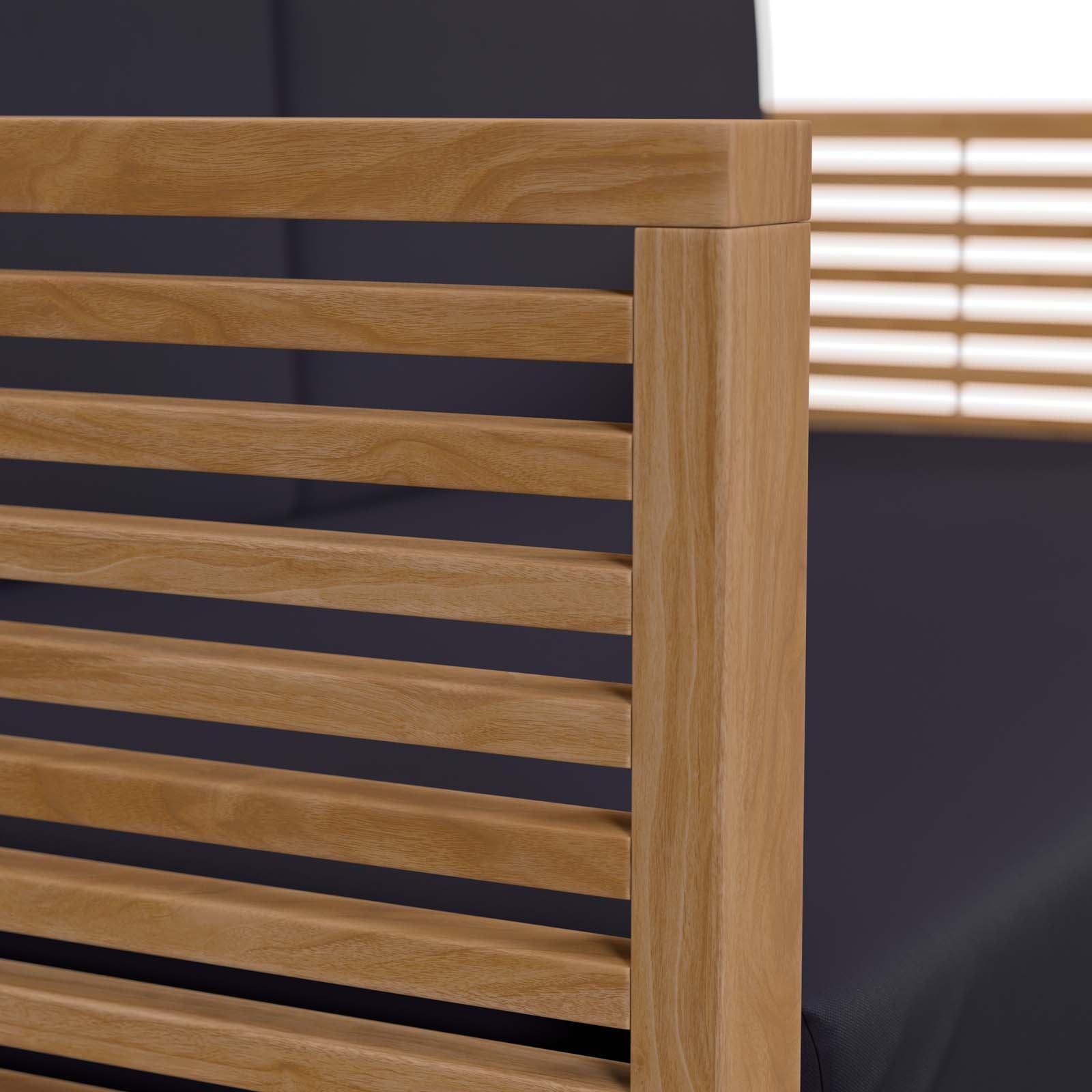Modway Outdoor Sofas - Carlsbad Teak Wood Outdoor Patio Loveseat Natural Navy